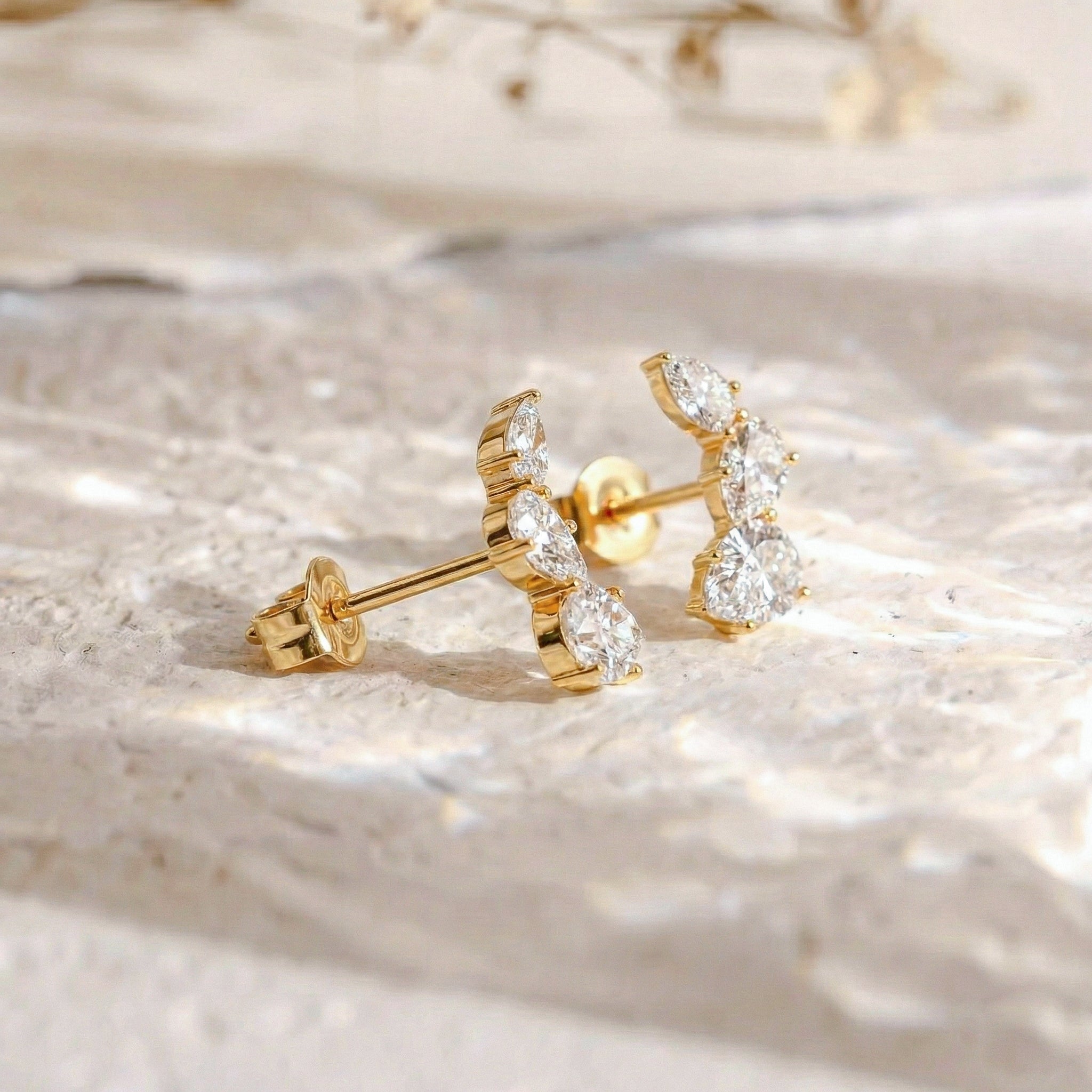 Simulated Diamond Pear Stud Earrings in 925 Sterling Silver 3.30ct