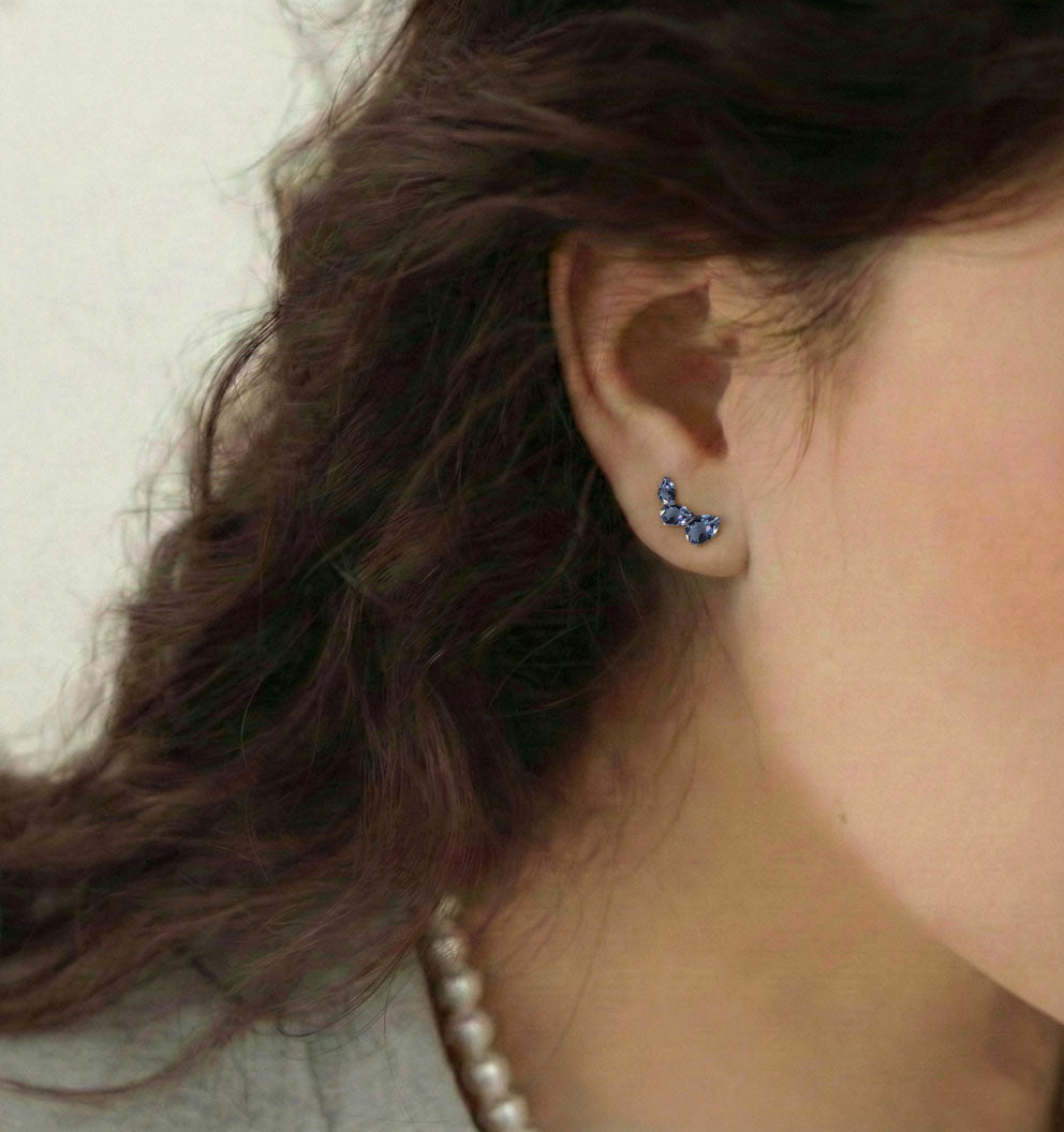 Alexandrite Pear Stud Earrings in Yellow Gold Plated 3.30ct