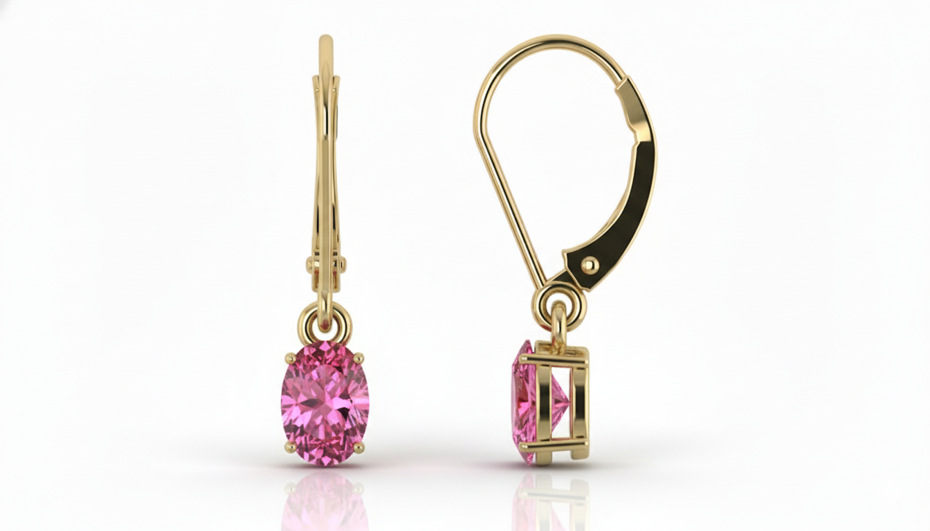 Tourmaline Oval Dangle Earring in 925 Sterling Silver 8X6 MM 2.4ct