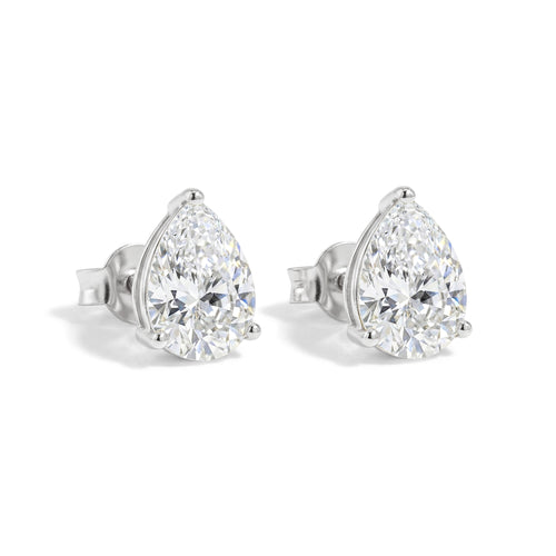 Simulated Diamond CZ Pear Solitaire Stud Earring in 925 Sterling Silver 10X8 MM 5.35ct