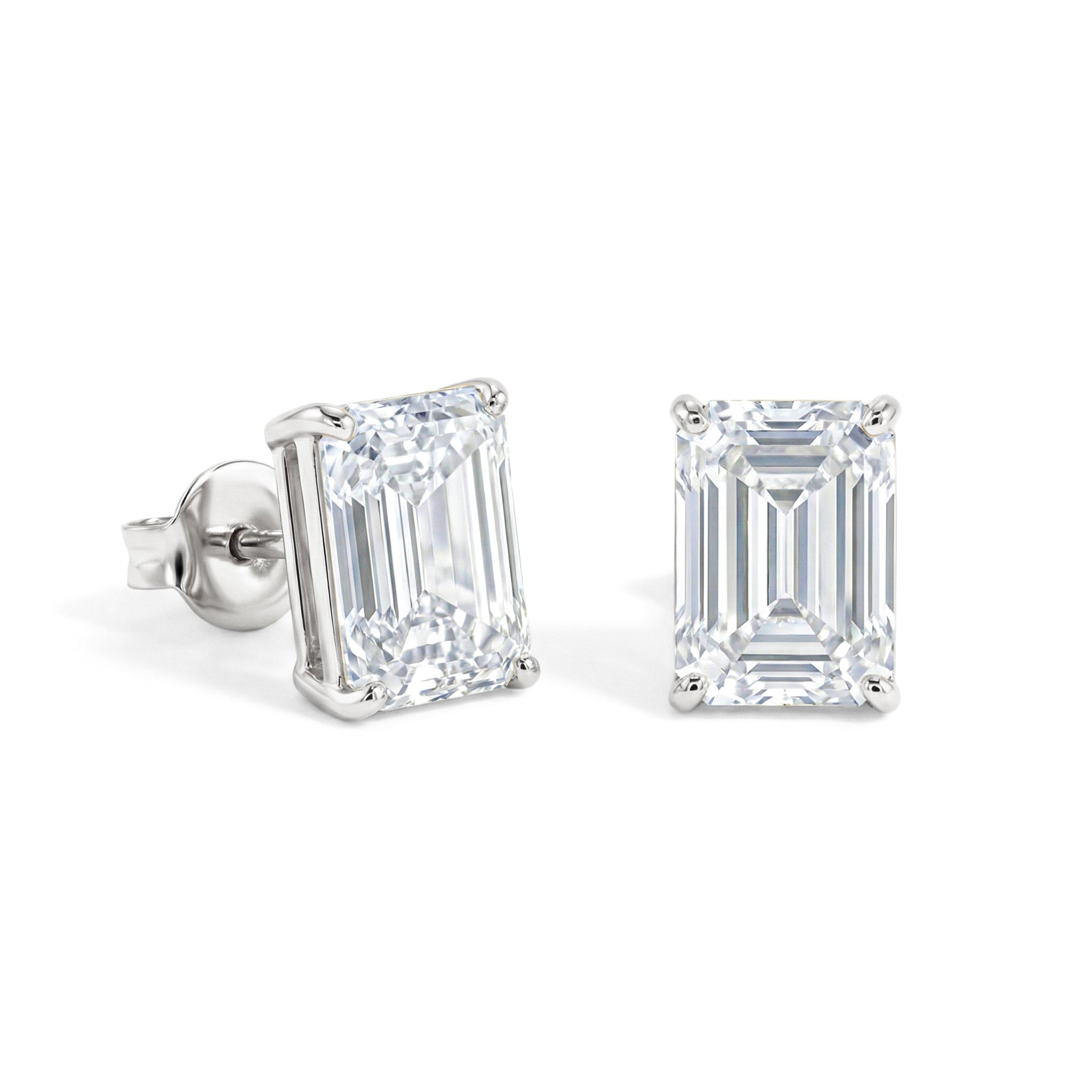 Simulated Diamond Octagon Stud Earrings in 925 Sterling Silver 5.35ct
