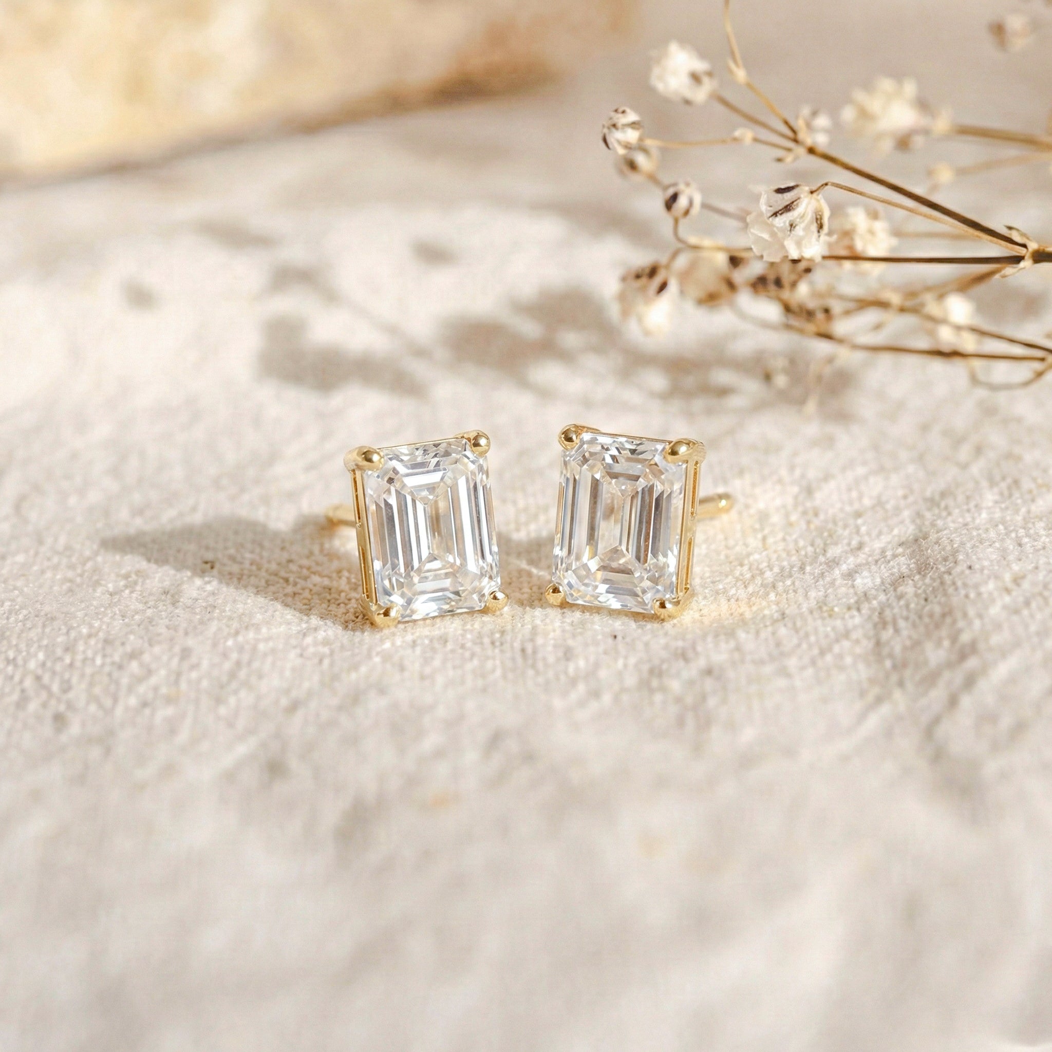 Simulated Diamond Octagon Stud Earrings in 925 Sterling Silver 5.35ct
