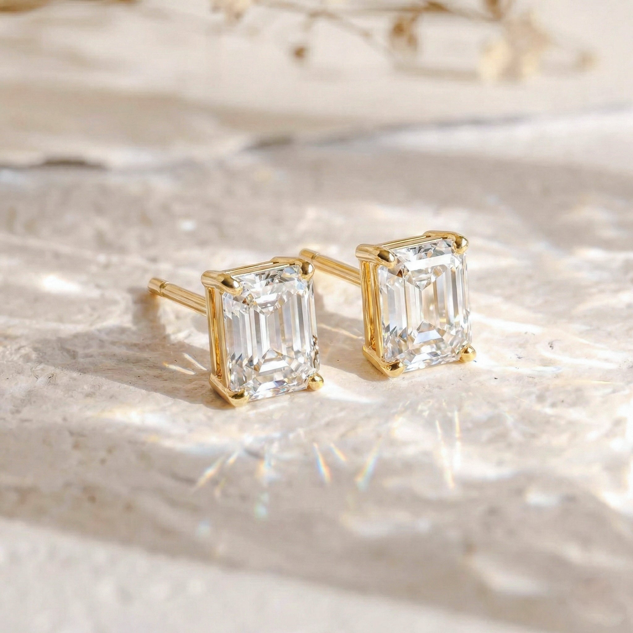 Simulated Diamond Octagon Stud Earrings in 925 Sterling Silver 5.35ct
