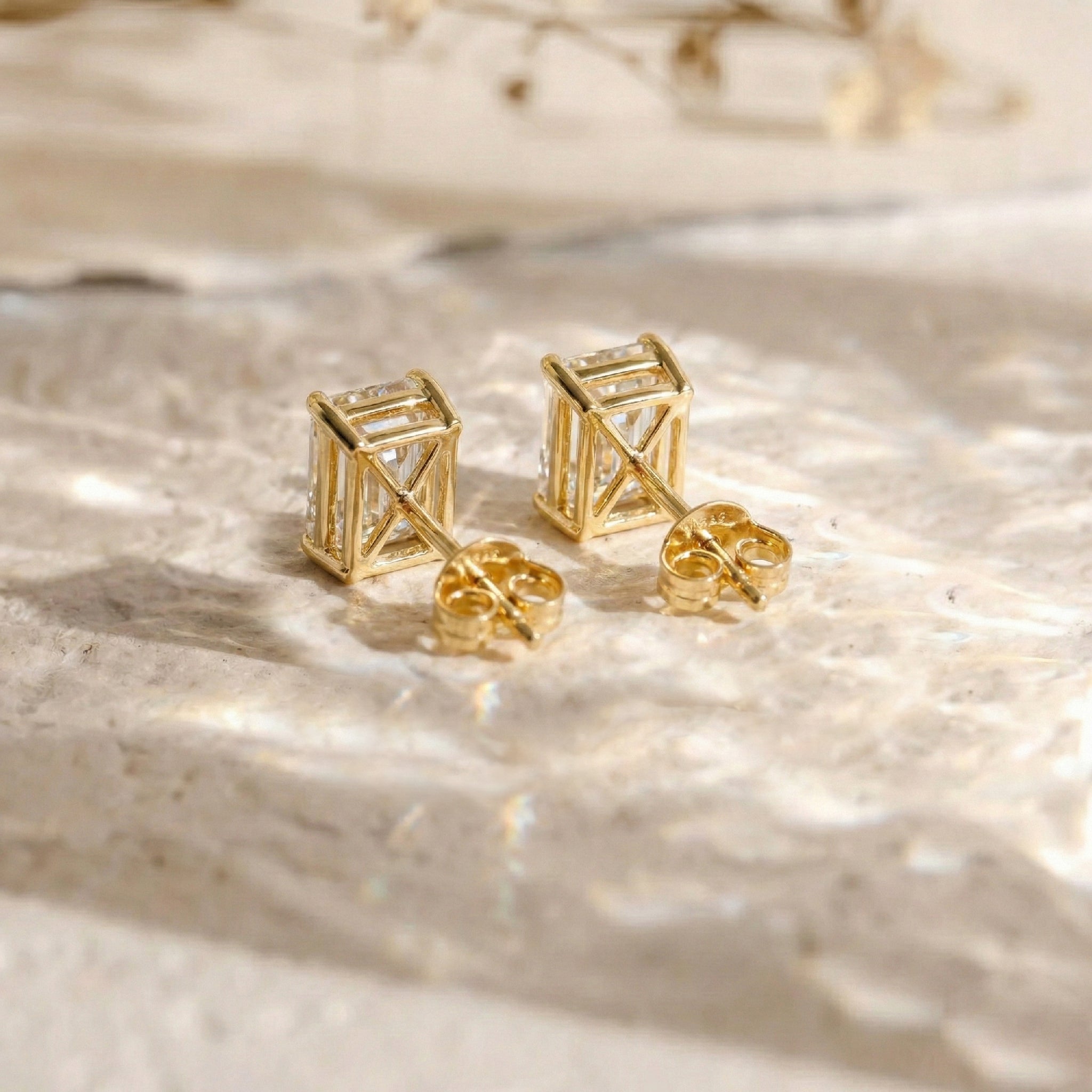 Simulated Diamond Octagon Stud Earrings in 925 Sterling Silver 5.35ct
