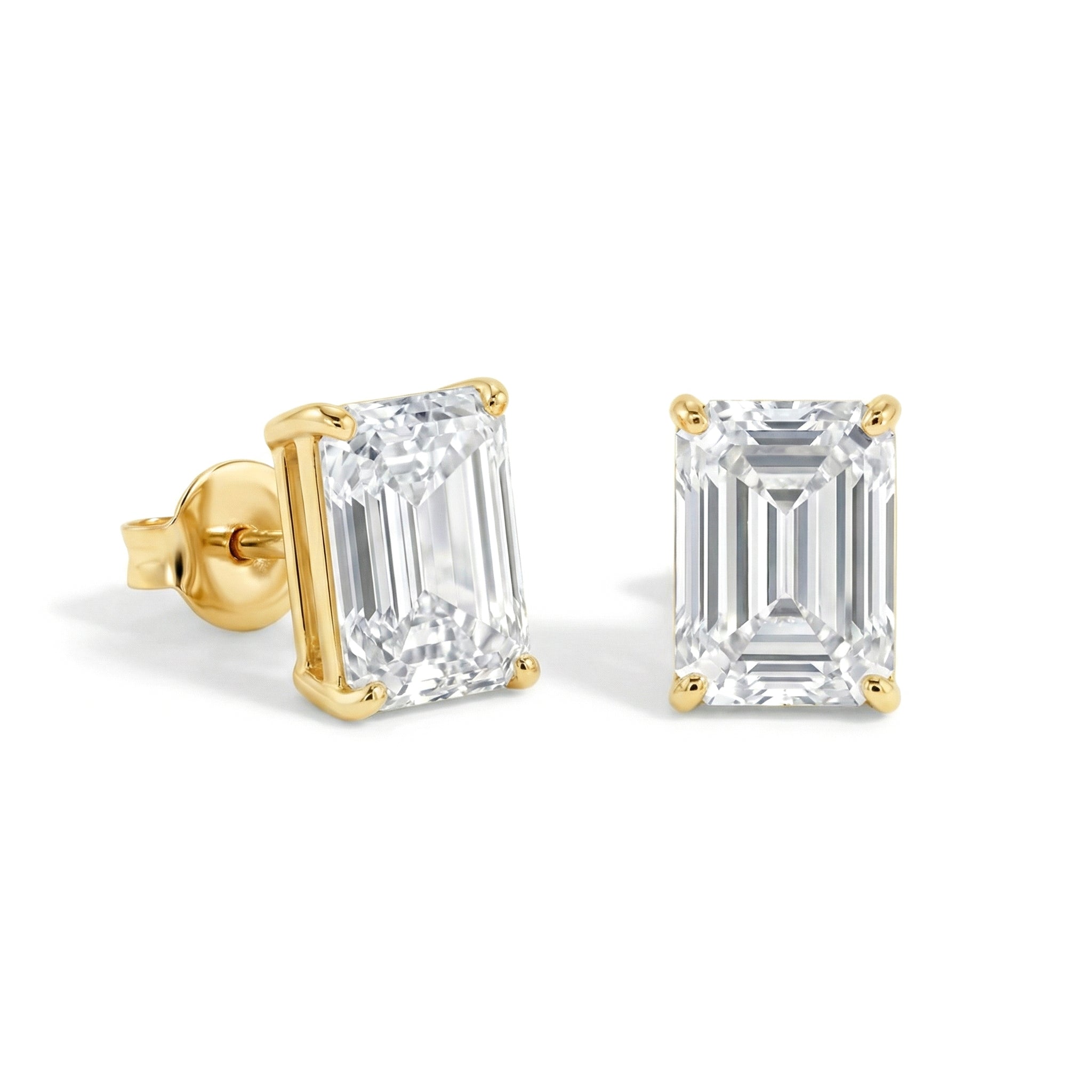 Simulated Diamond Octagon Stud Earrings in 925 Sterling Silver 5.35ct
