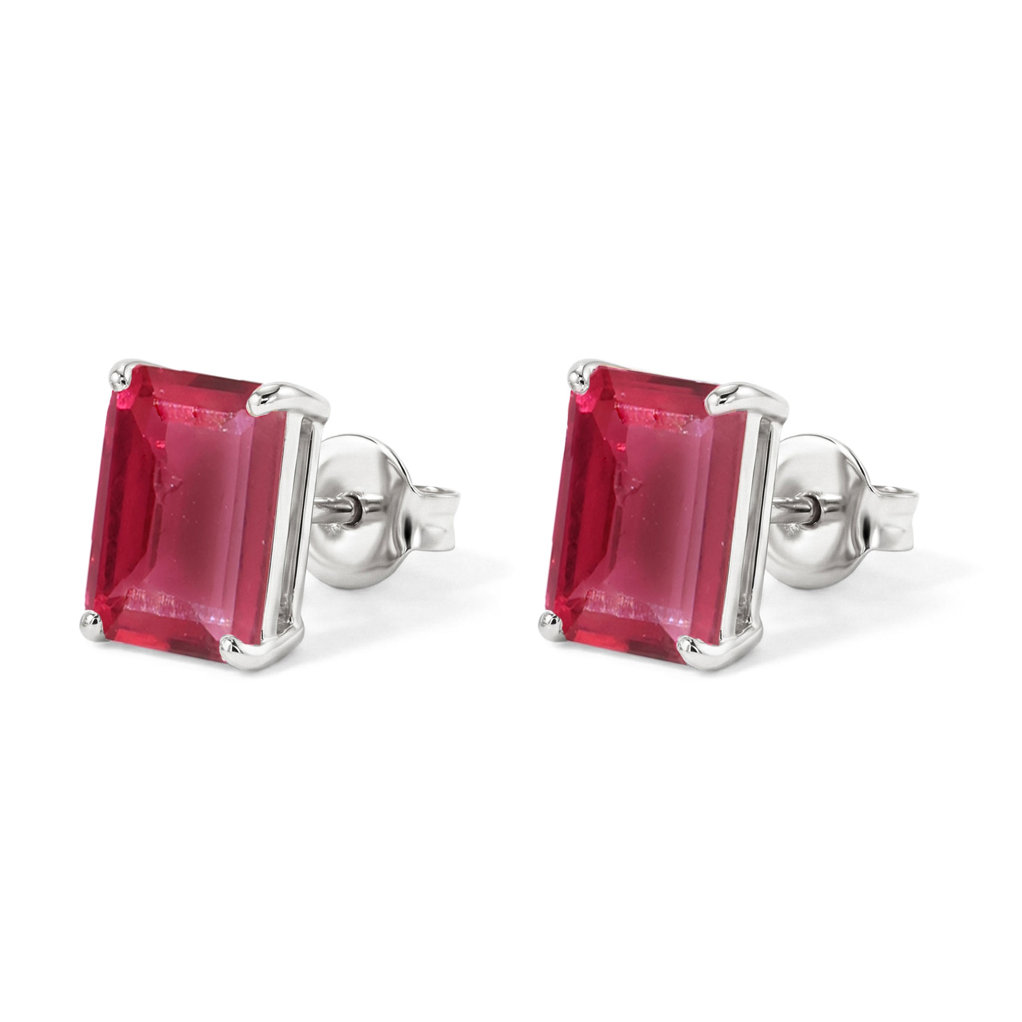 Beautiful Pink Tourmaline Octagon Stud Earrings in 925 Sterling Silver 5.35ct