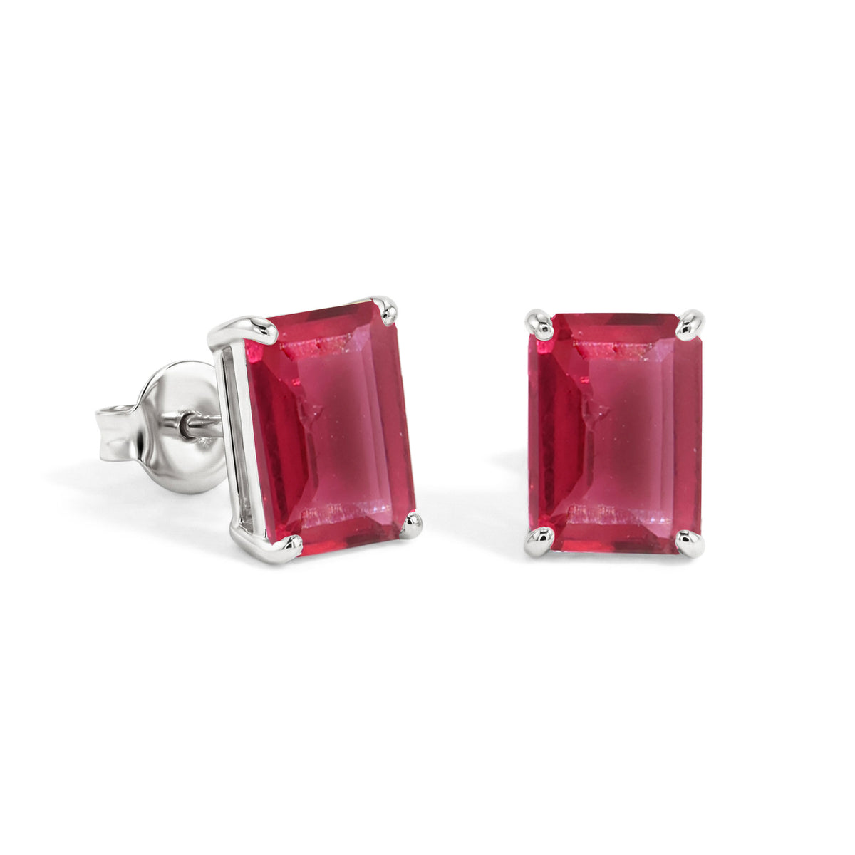 Beautiful Pink Tourmaline Octagon Stud Earrings in 925 Sterling Silver 5.35ct