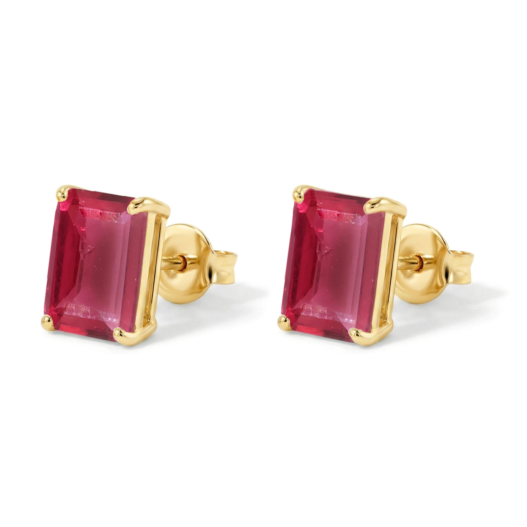 Beautiful Pink Tourmaline Octagon Stud Earrings in 925 Sterling Silver 5.35ct