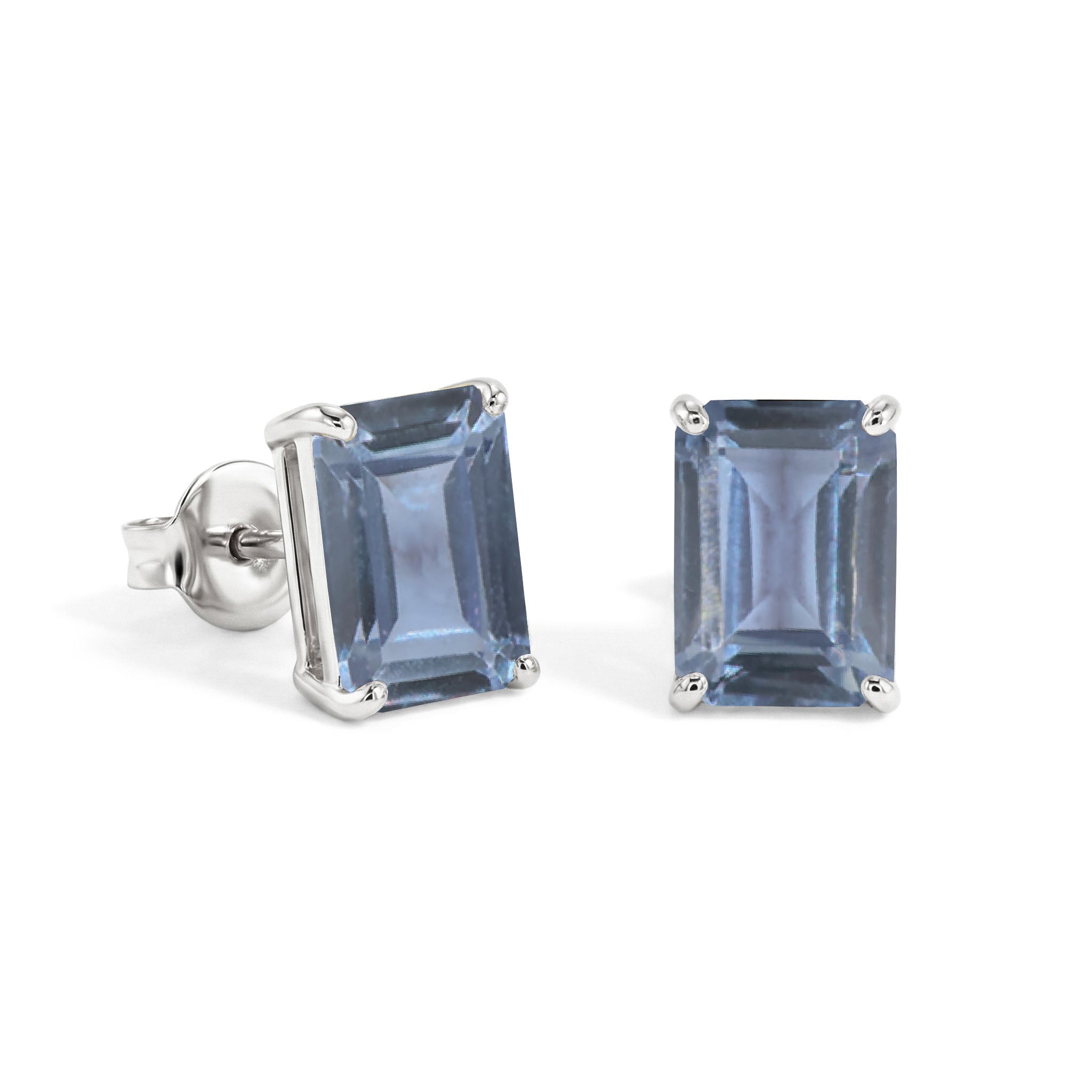 Alexandrite Octagon Stud Earrings in 925 Sterling Silver 5.35ct
