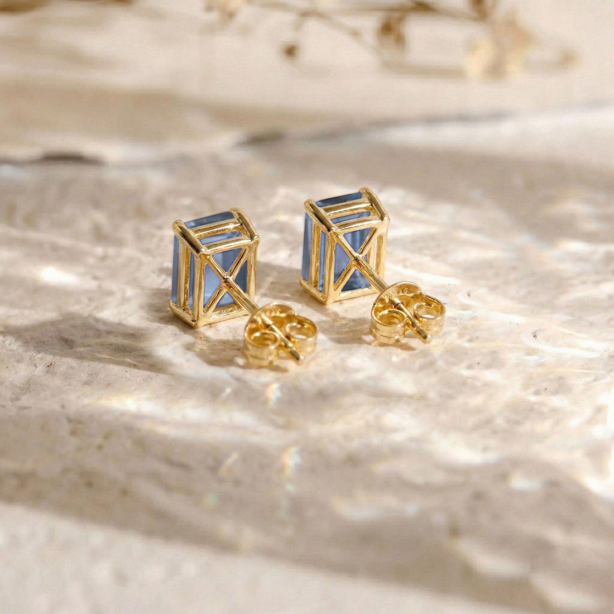 Alexandrite Octagon Stud Earrings in 925 Sterling Silver 5.35ct