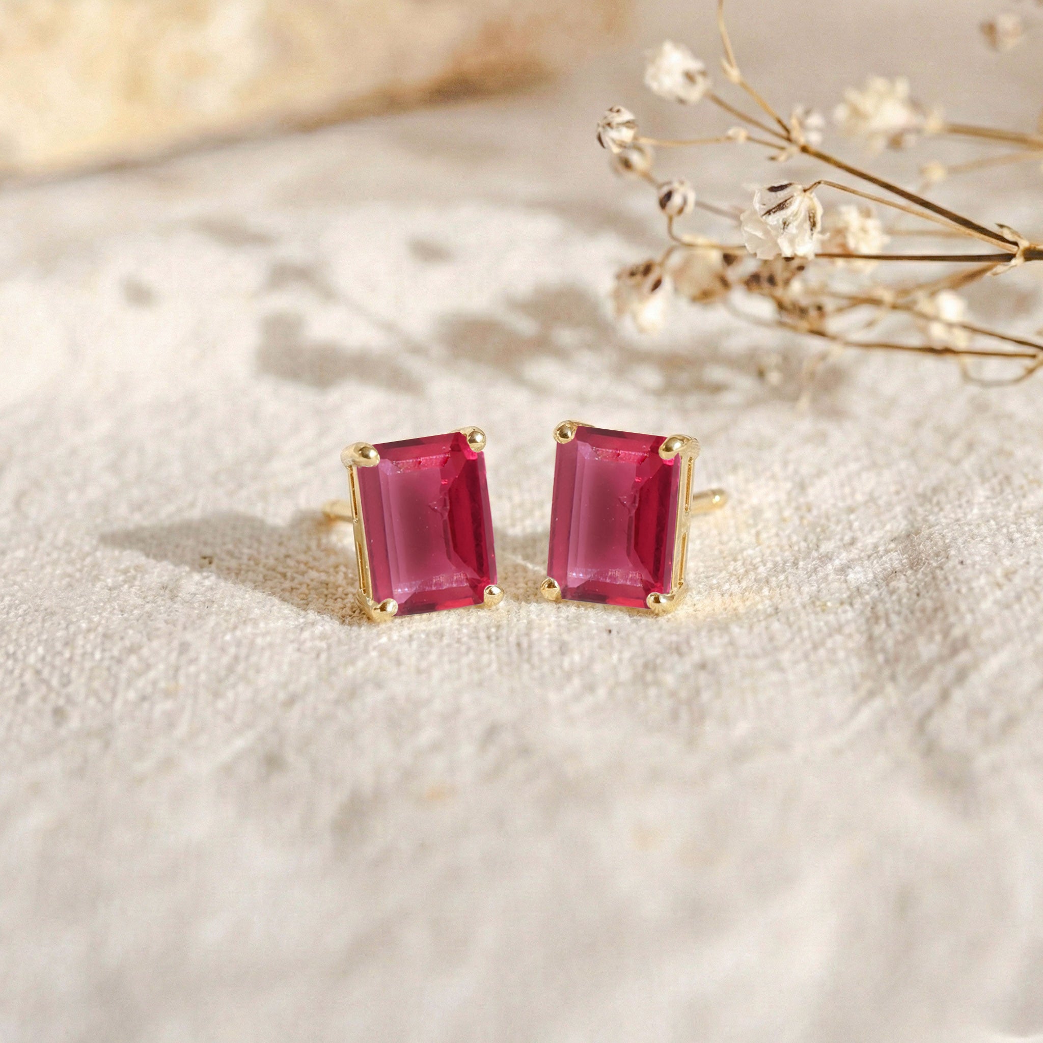 Beautiful Pink Tourmaline Octagon Stud Earrings in 925 Sterling Silver 5.35ct