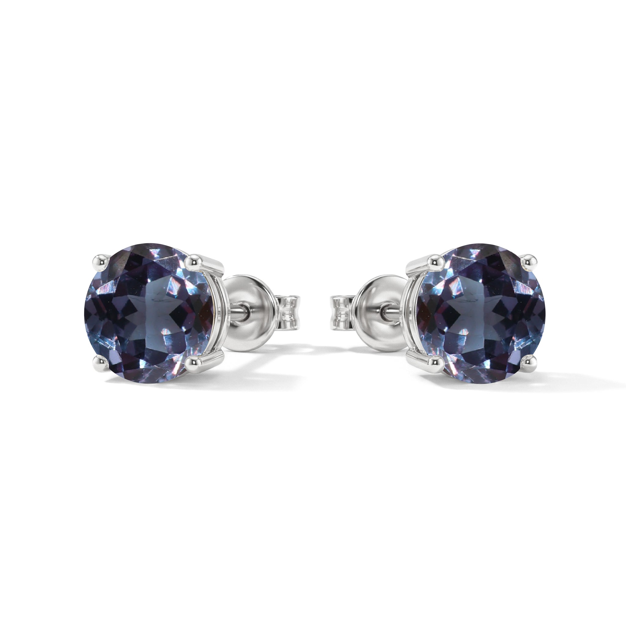 Alexandrite stud earrings sterling silver