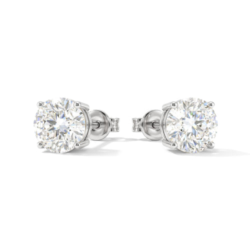 Simulated Diamond CZ Round Stud Earrings in 925 Sterling Silver 5.15ct