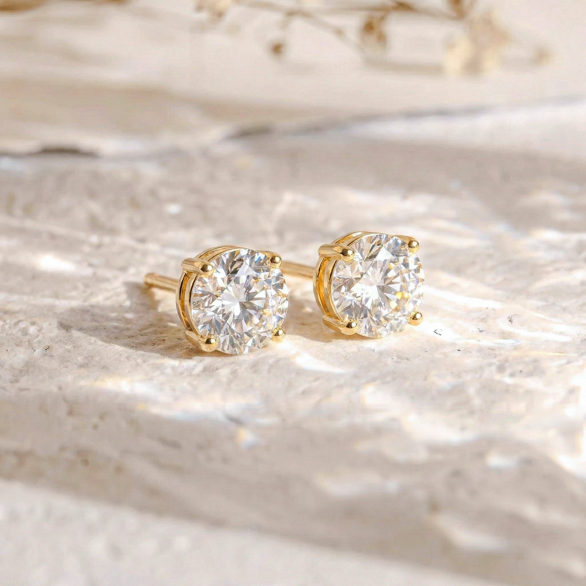 Simulated Diamond CZ Round Stud Earrings in 925 Sterling Silver 5.15ct
