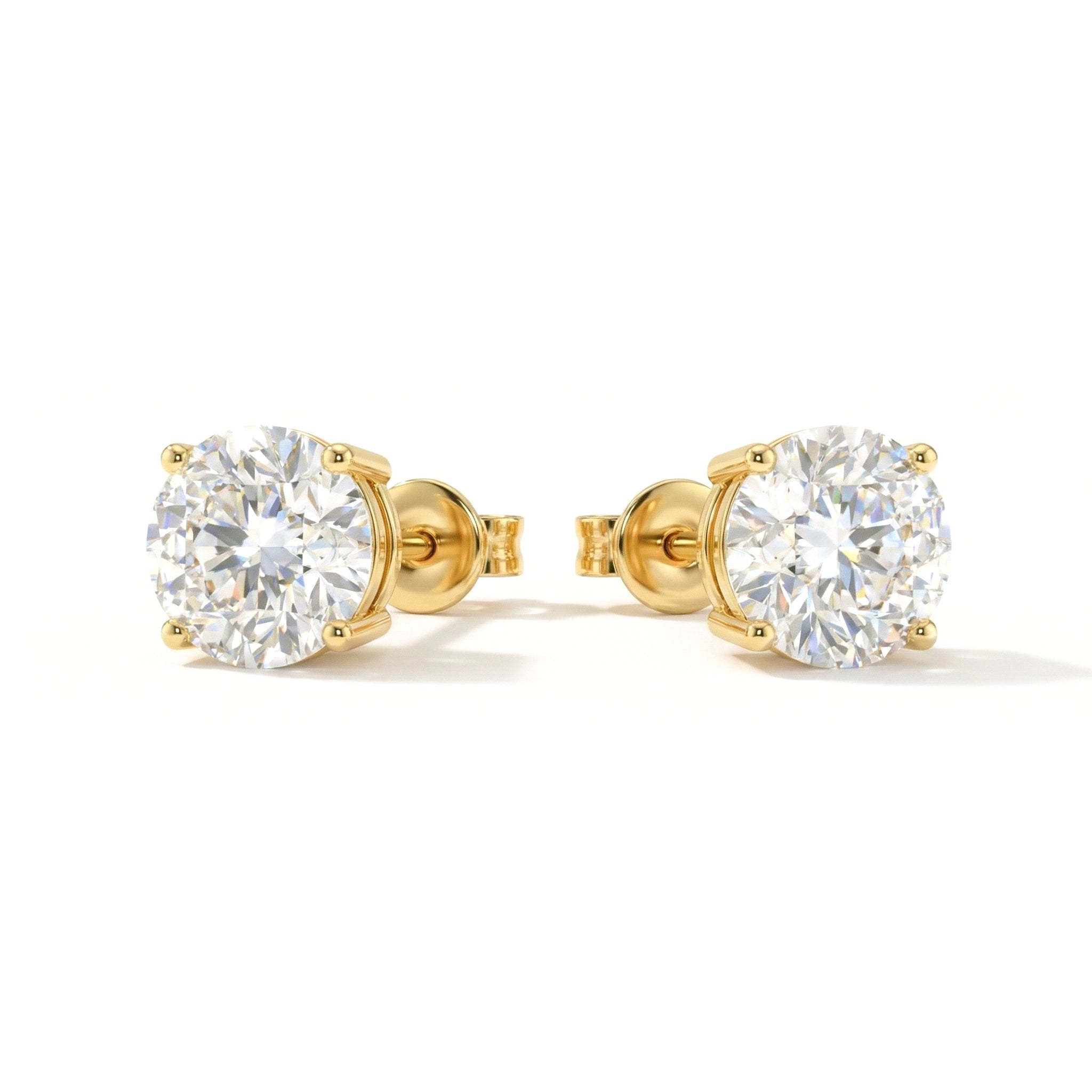 Sterling silver cubic zirconia earrings round 5.15ct