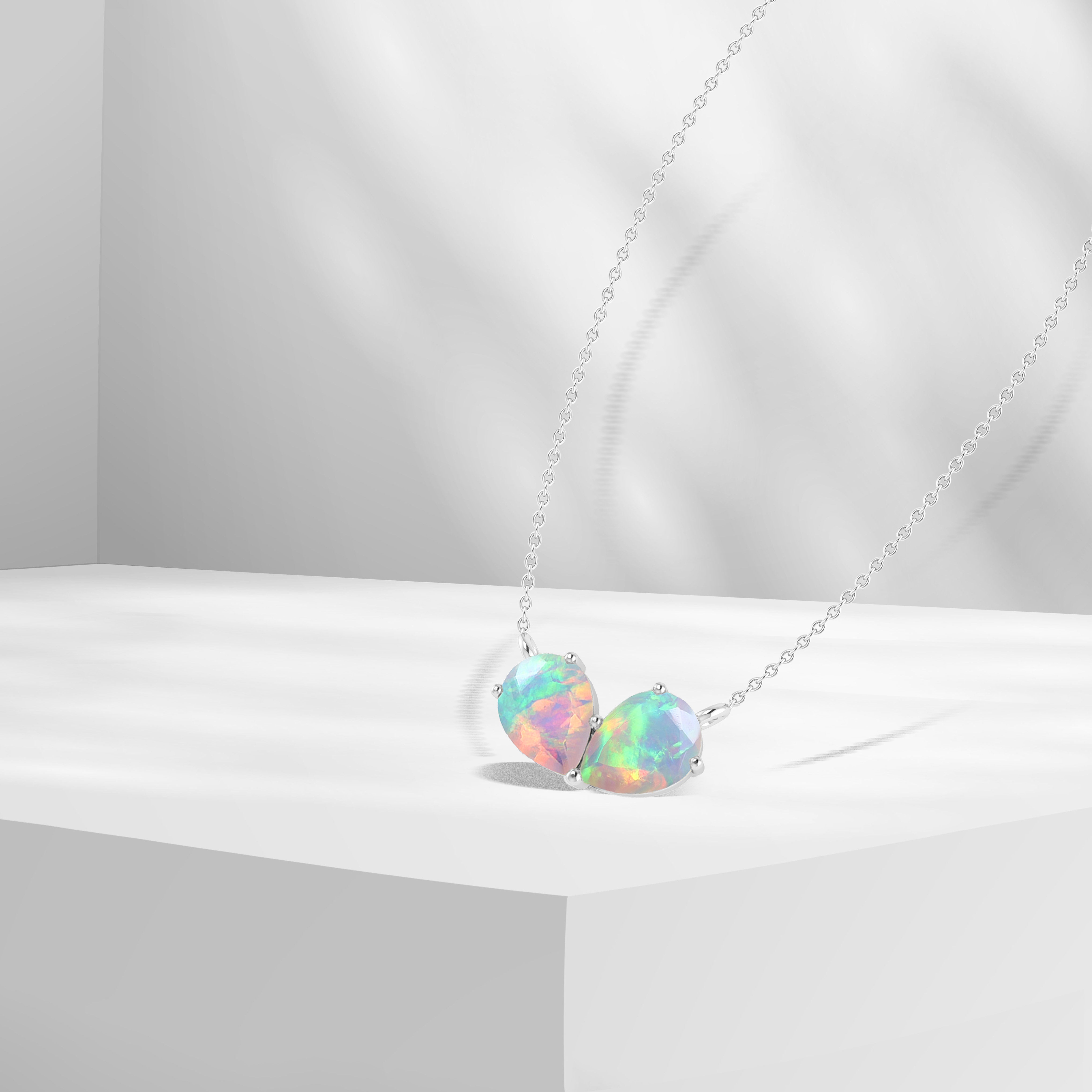 Buy Opal Silver Necklace 