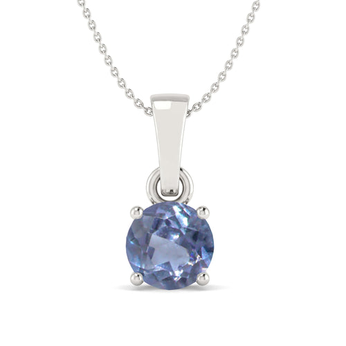 Alexandrite Teardrop Pendant Necklace in 925 Sterling Silver 7mm 1.5ct