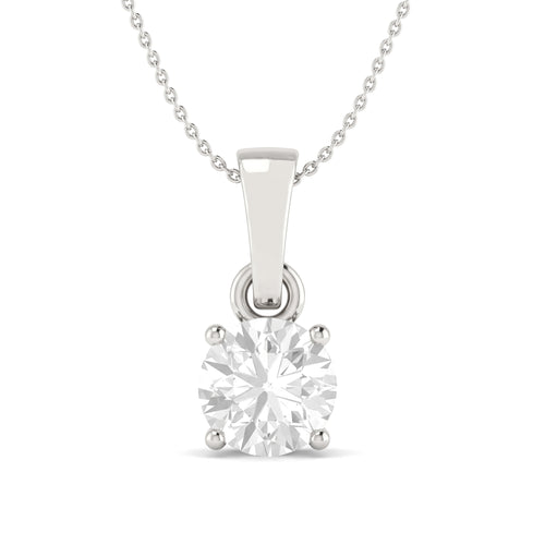 Cubic Zirconia Teardrop Pendant Necklace in 925 Sterling Silver 7mm 1.5ct