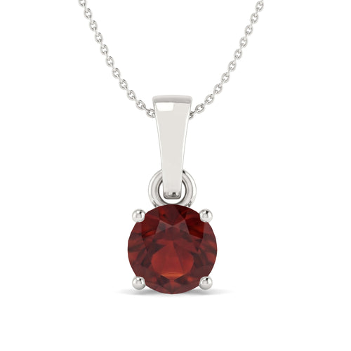 Garnet Teardrop Pendant Necklace in 925 Sterling Silver 7mm 1.5ct