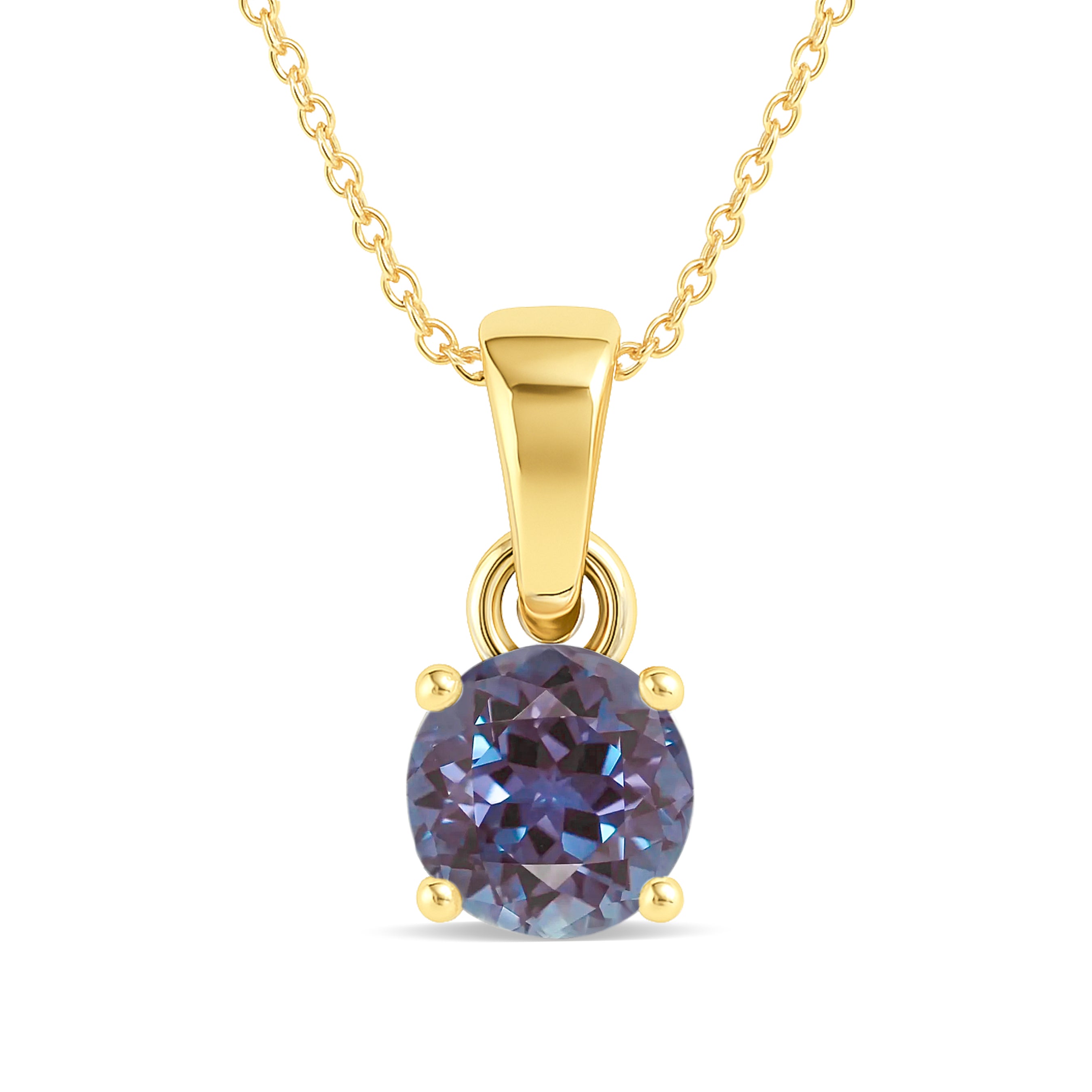 Alexandrite Teardrop Pendant Necklace in 925 Sterling Silver 7mm 1.2ct