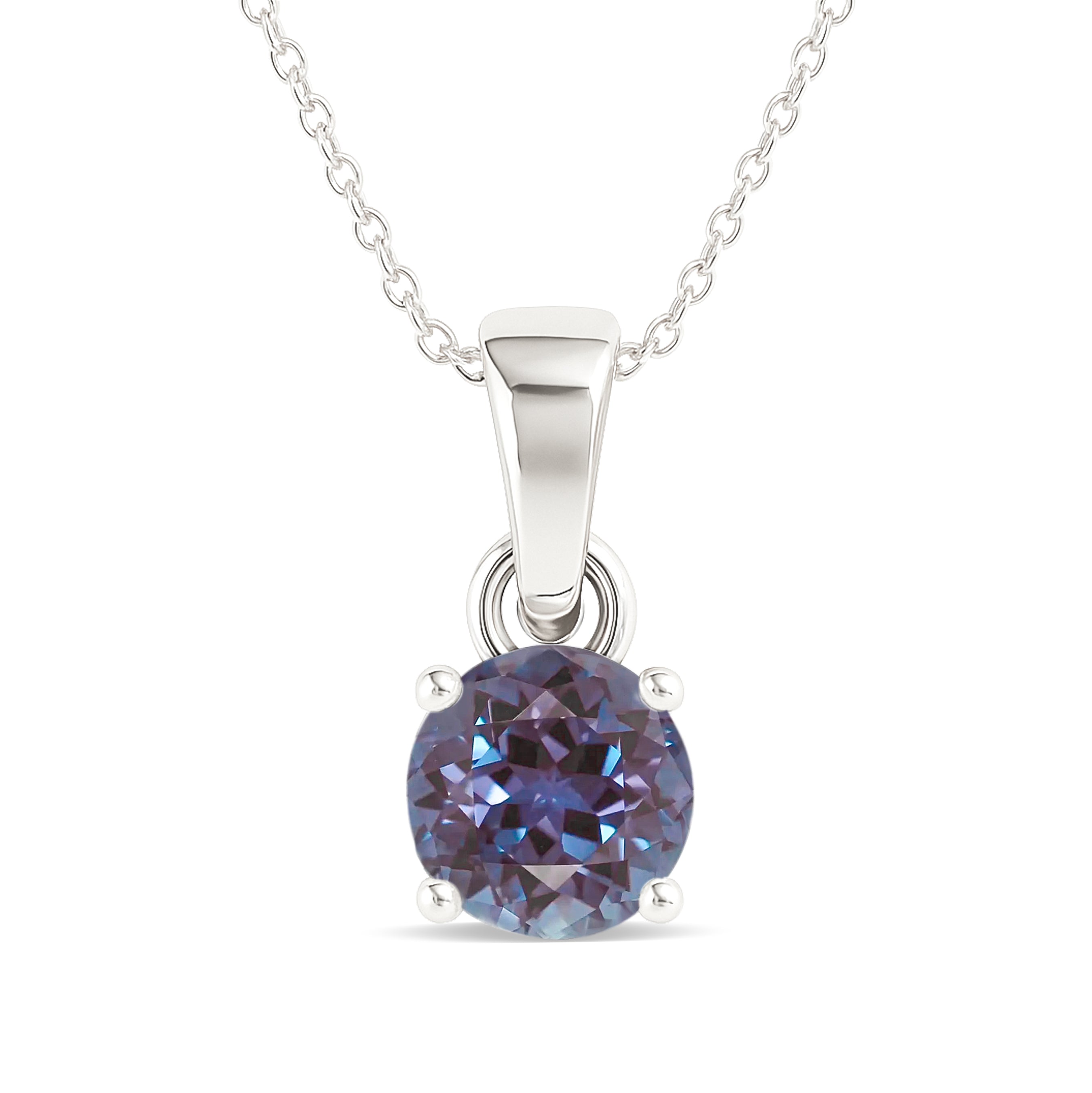 Teardrop alexandrite pendant necklace silver