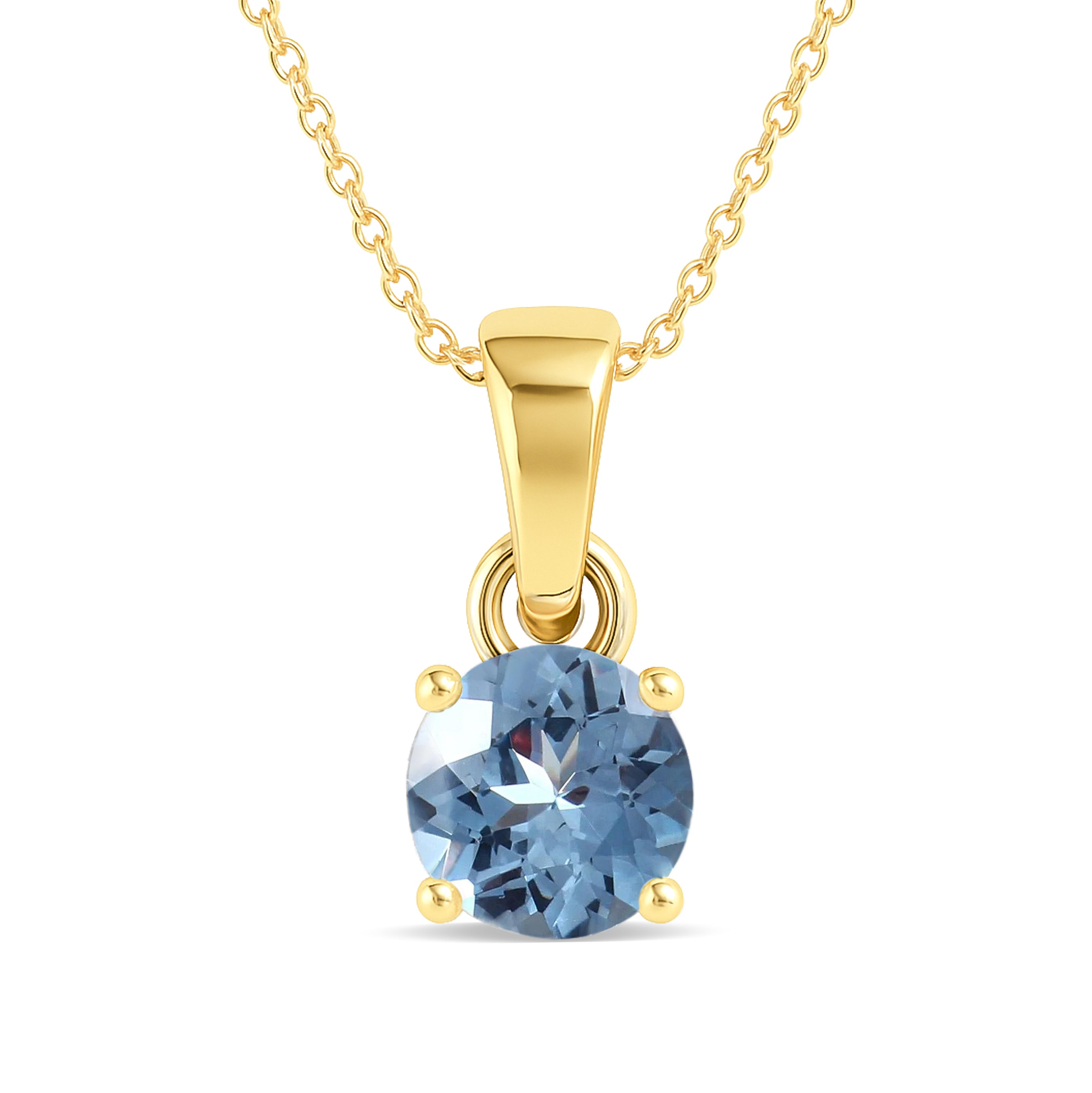 Aquamarine Solitaire Teardrop Pendant Necklace in 925 Sterling Silver 7mm 1.5ct