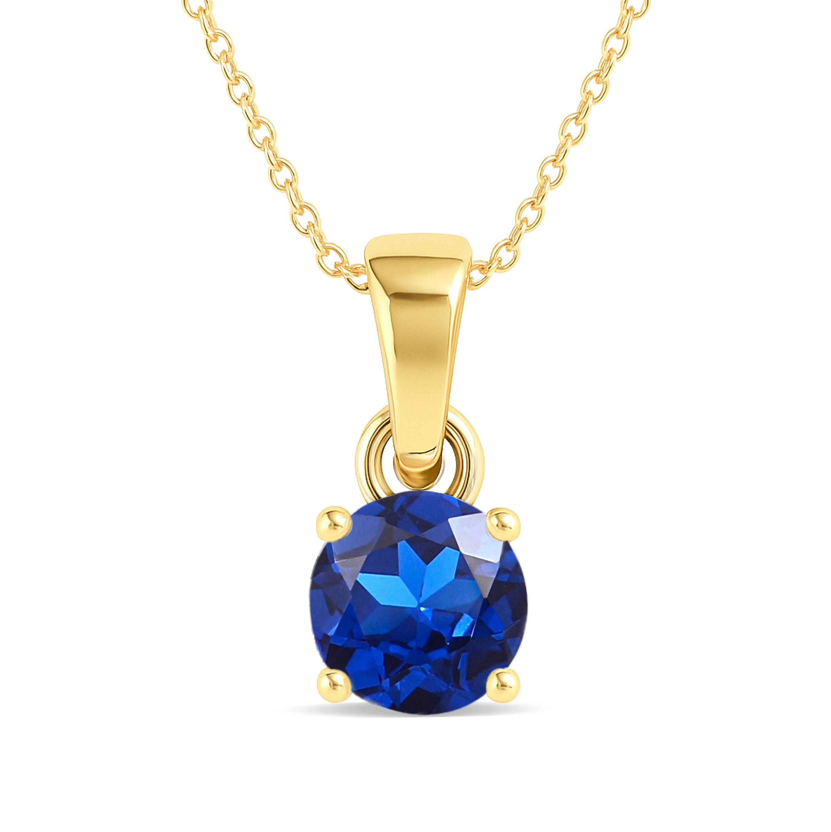 Blue Sapphire Solitaire Teardrop Pendant Necklace in 925 Sterling Silver 7mm 1.5ct