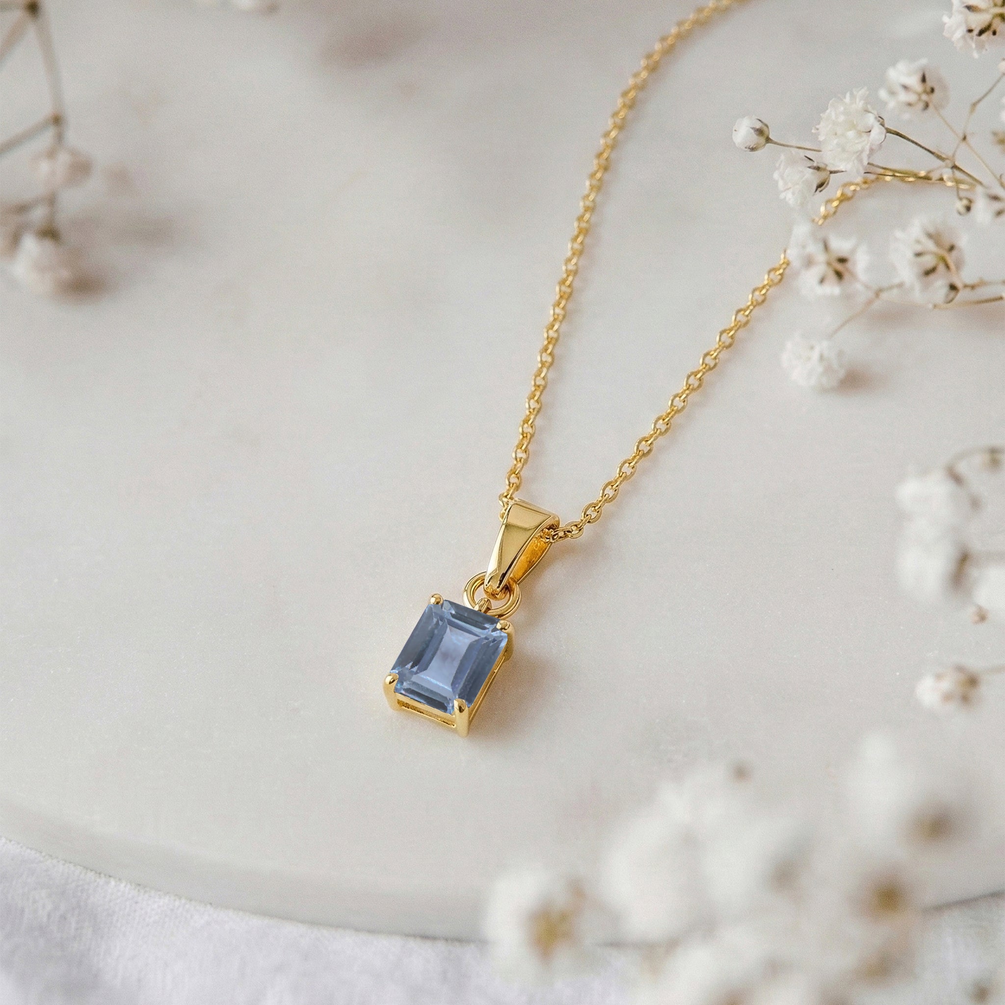 Alexandrite Octagon Solitaire Pendant Necklace in 925 Sterling Silver 9x7 MM 1.4ct
