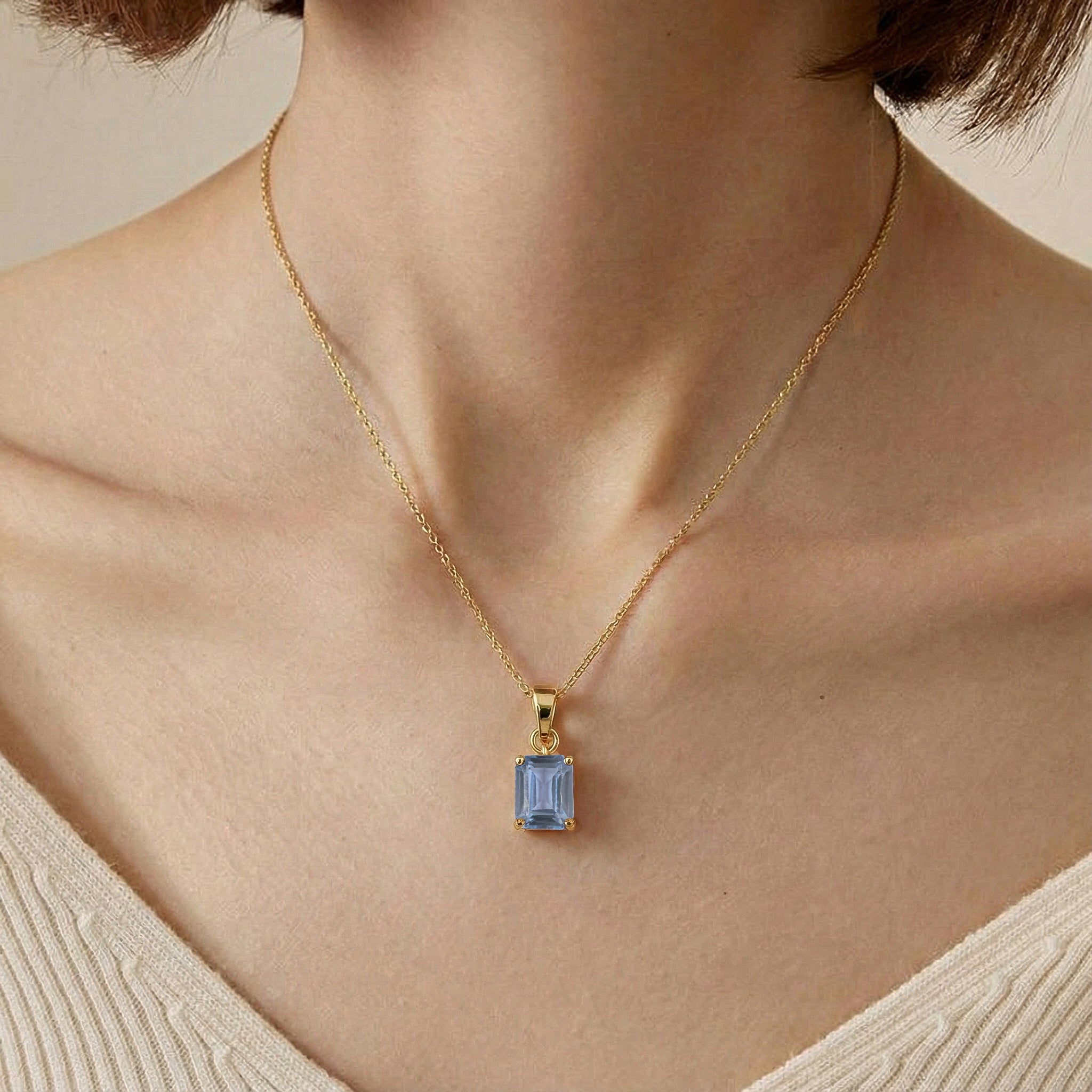 Alexandrite Octagon Solitaire Pendant Necklace in 925 Sterling Silver 9x7 MM 1.4ct
