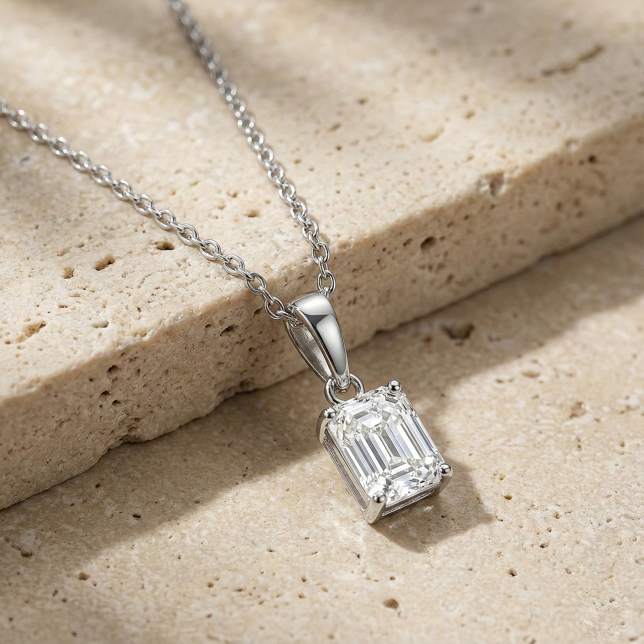 Sterling silver pendant necklace elegant geometric