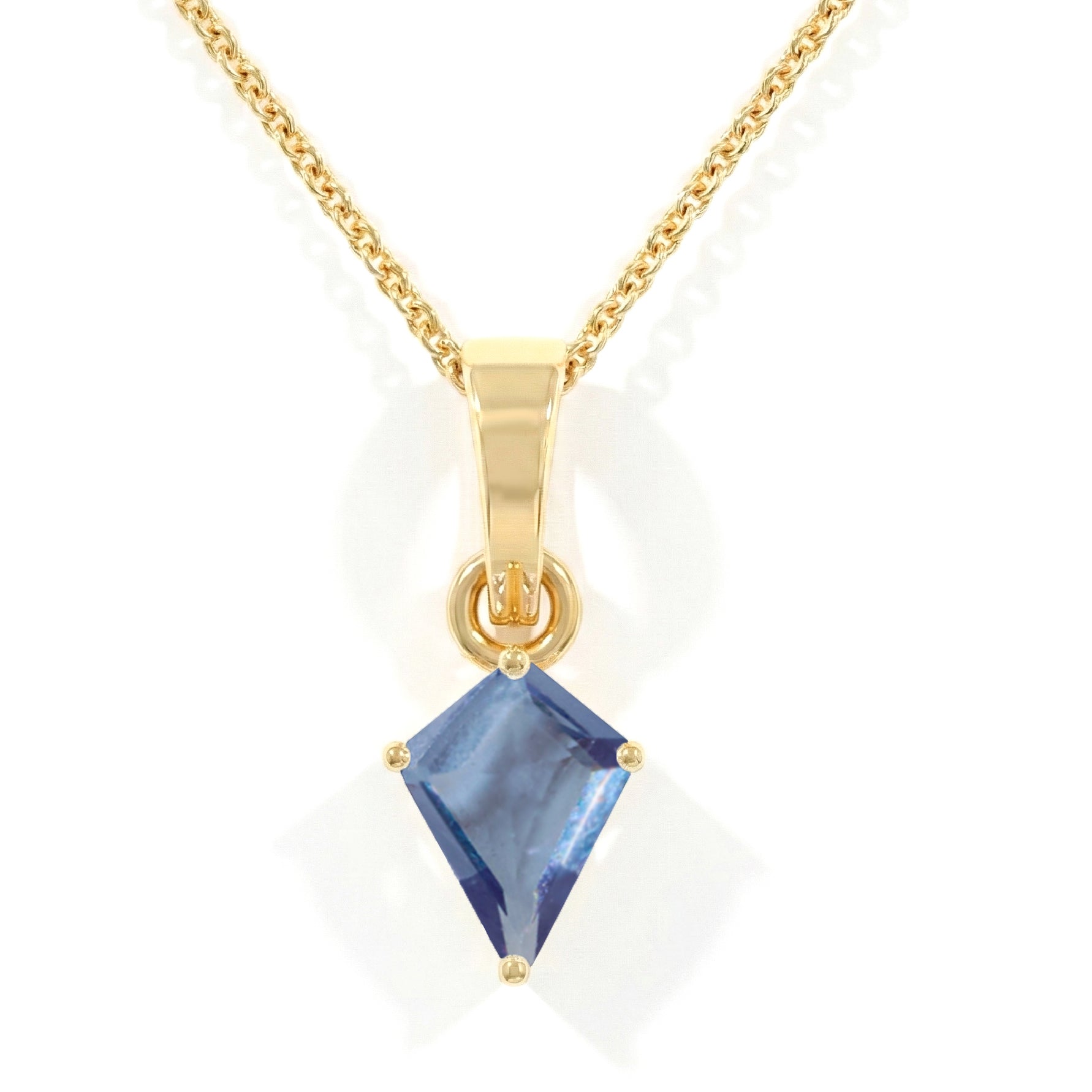 Alexandrite Kite Solitaire Pendant Necklace in 925 Sterling Silver 1.4ct