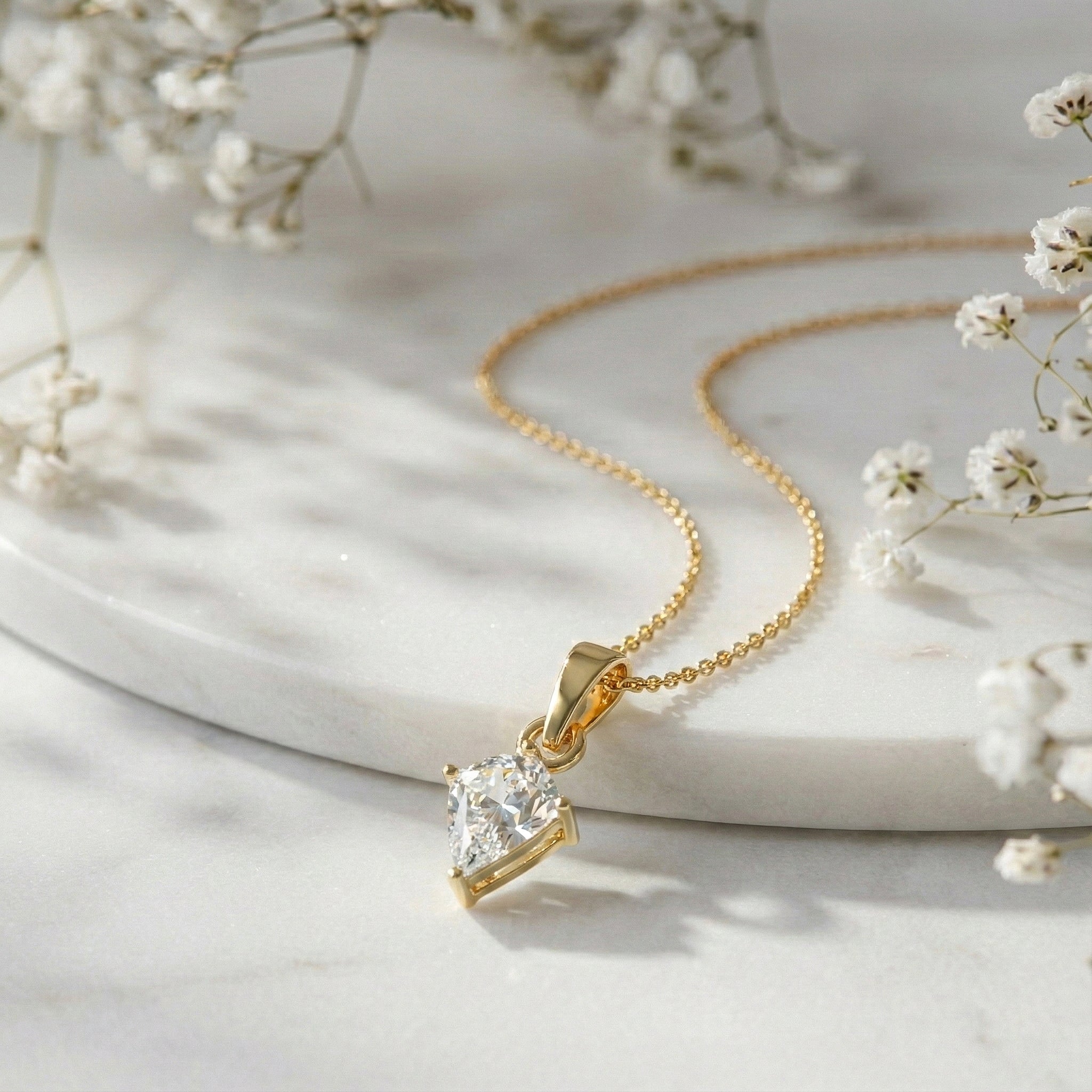 Cubic Zirconia Kite Solitaire Pendant Necklace in 925 Sterling Silver 1.4ct