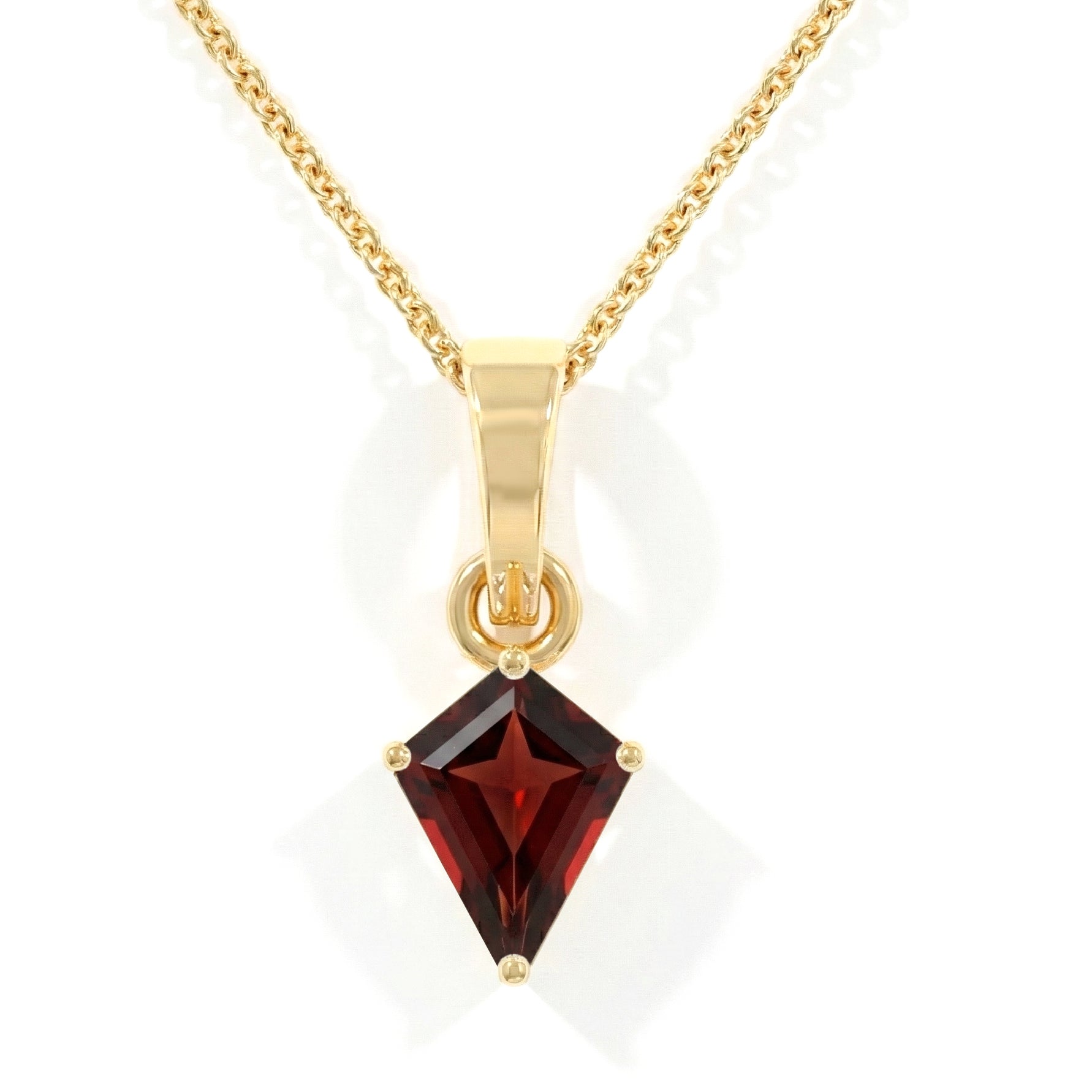 Natural Garnet Kite Solitaire Pendant Necklace in 925 Sterling Silver 1.4ct