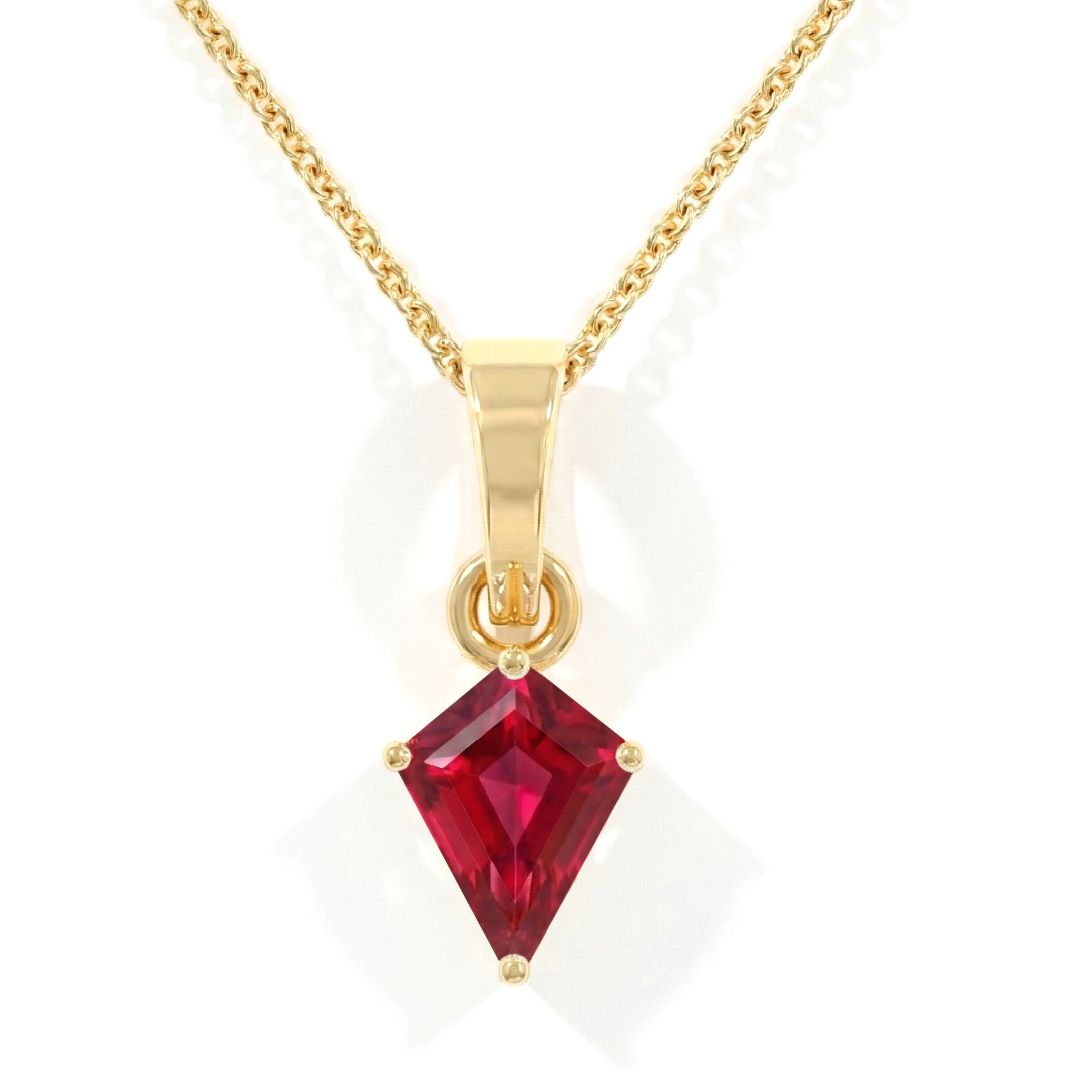 Ruby Kite Solitaire Pendant Necklace in 925 Sterling Silver 1.4ct