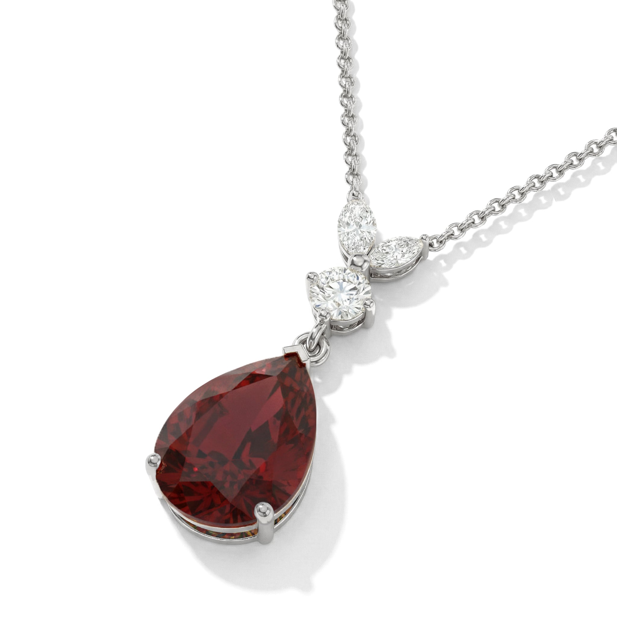 Pear teardrop pendant necklace elegant design