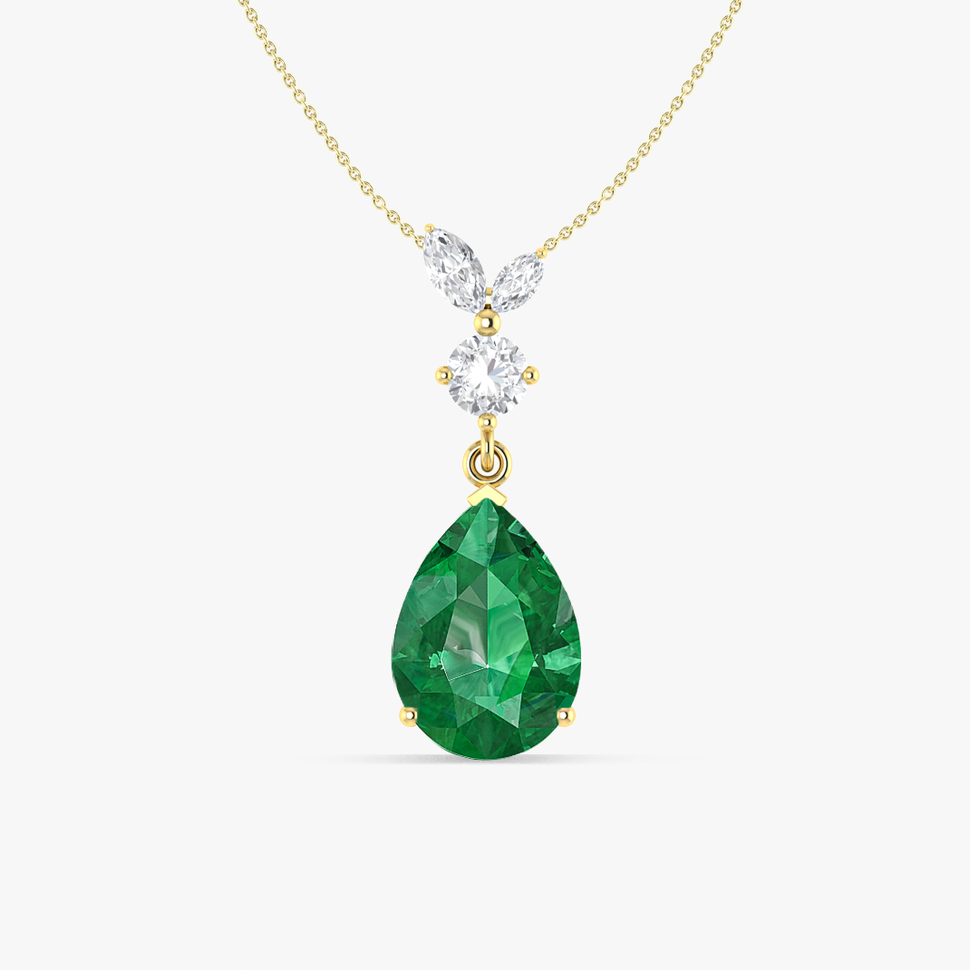 Pear Shape Green Opal Necklace