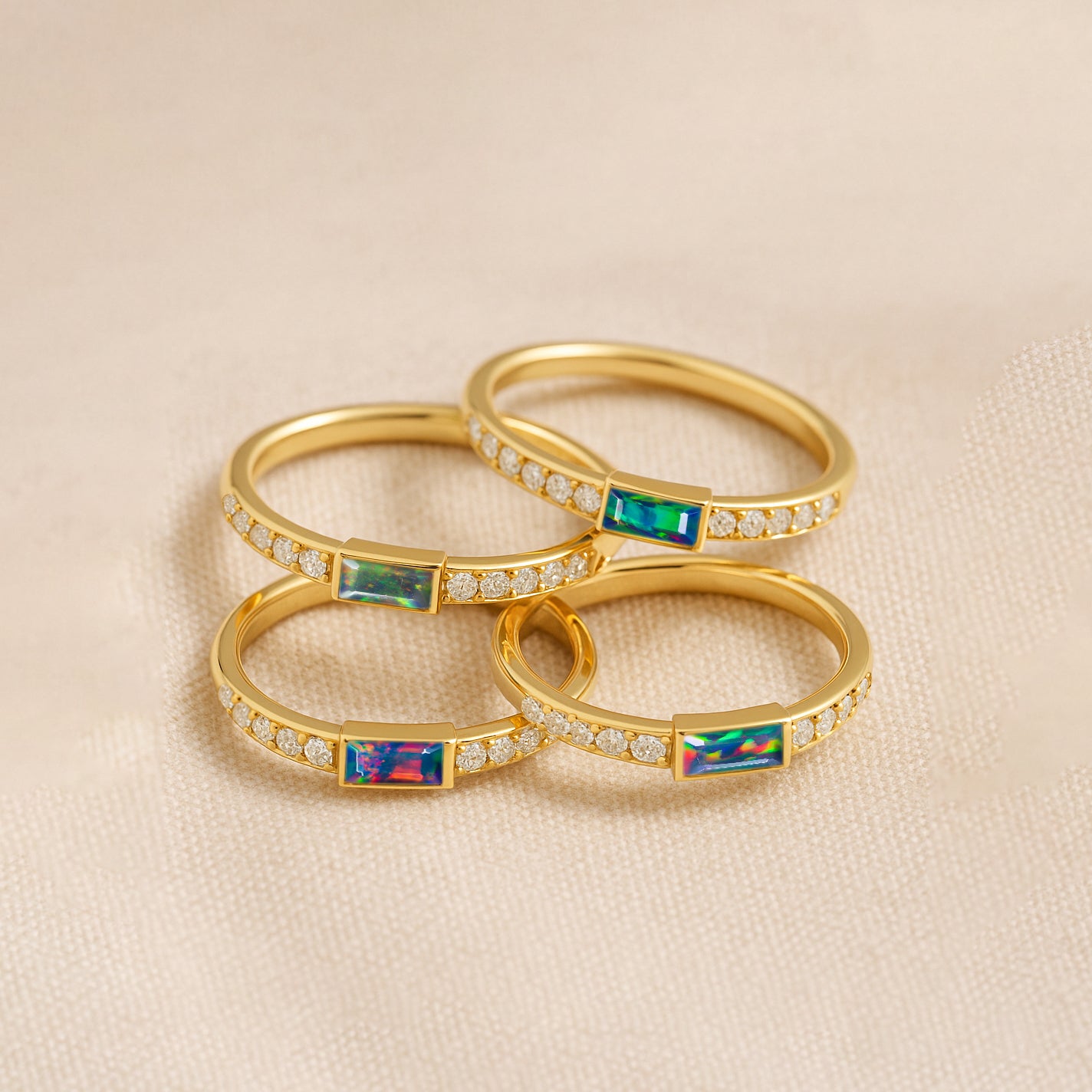 925 Sterling Silver Black Opal Baguette Solitaire Ring with 4x2mm Stone 0.20ct