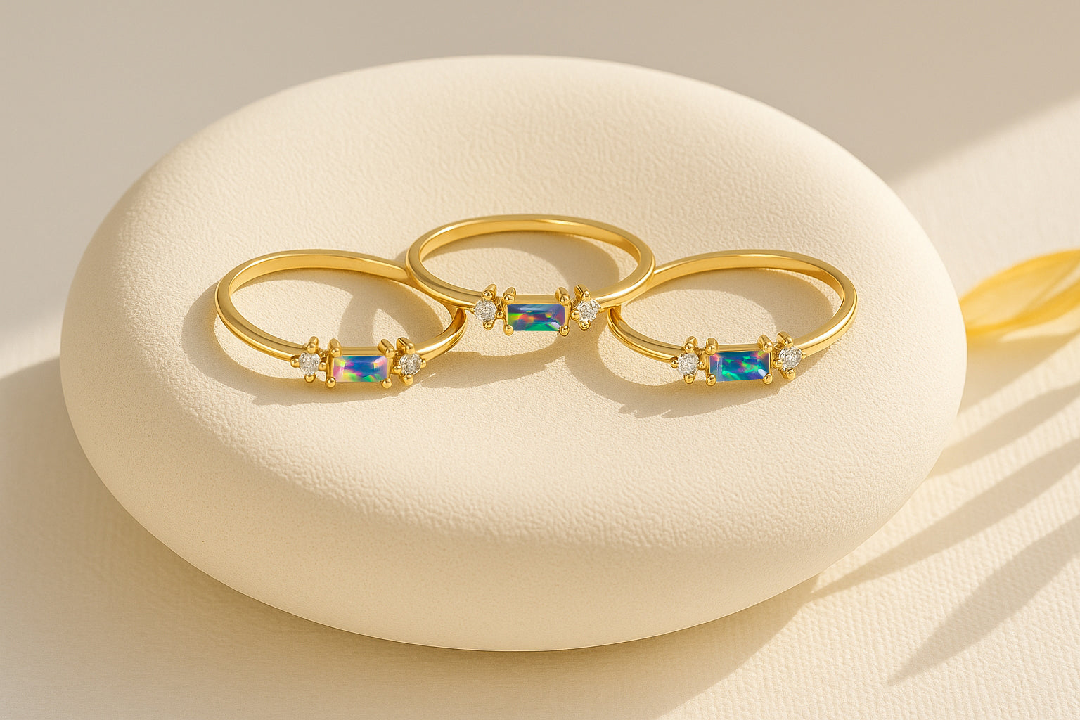 925 Sterling Silver Black Opal Baguette Solitaire Ring with 4x2mm Stone 0.20ct