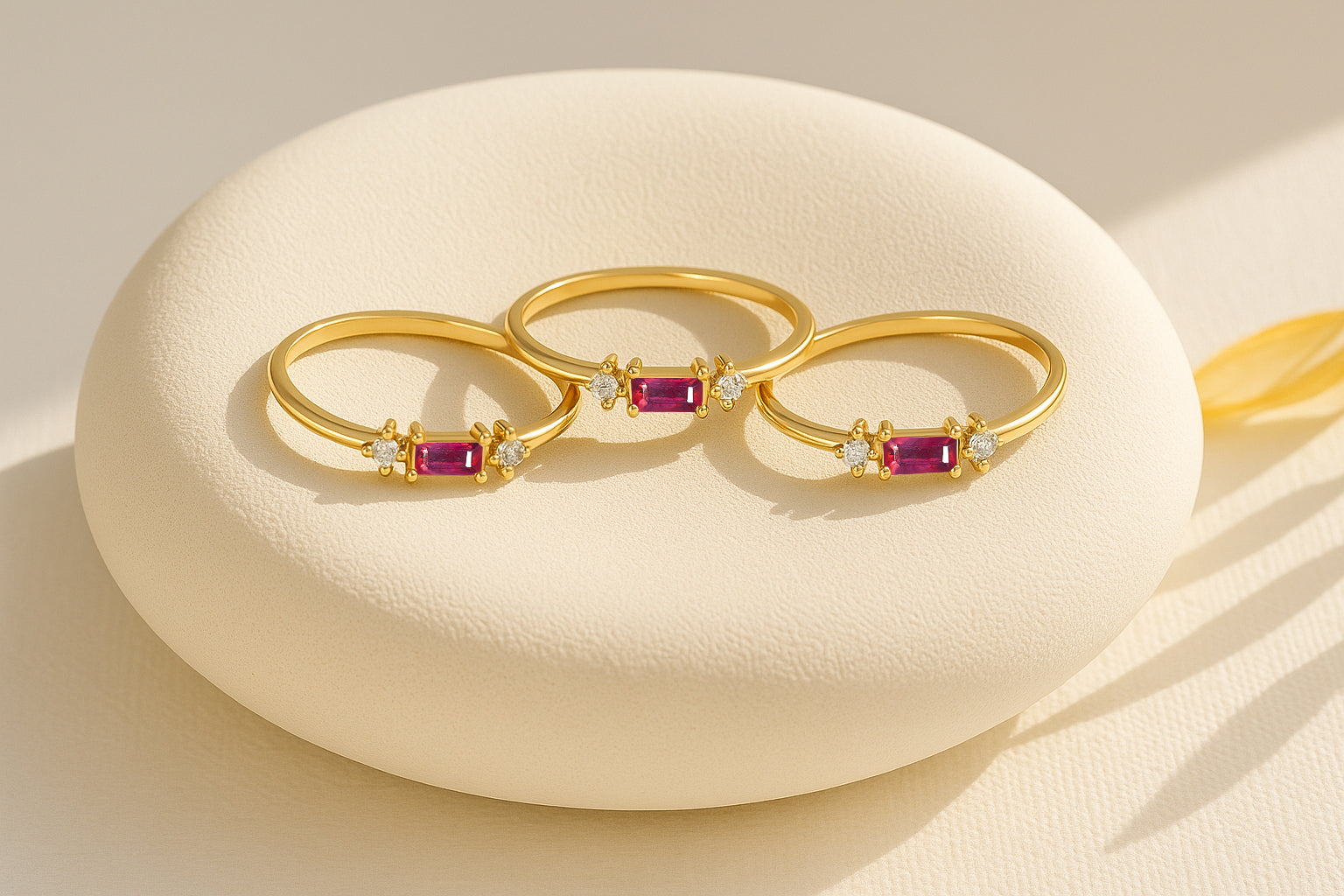 925 Sterling Silver Ruby Baguette Solitaire Ring with 4x2mm Stone 0.30ct