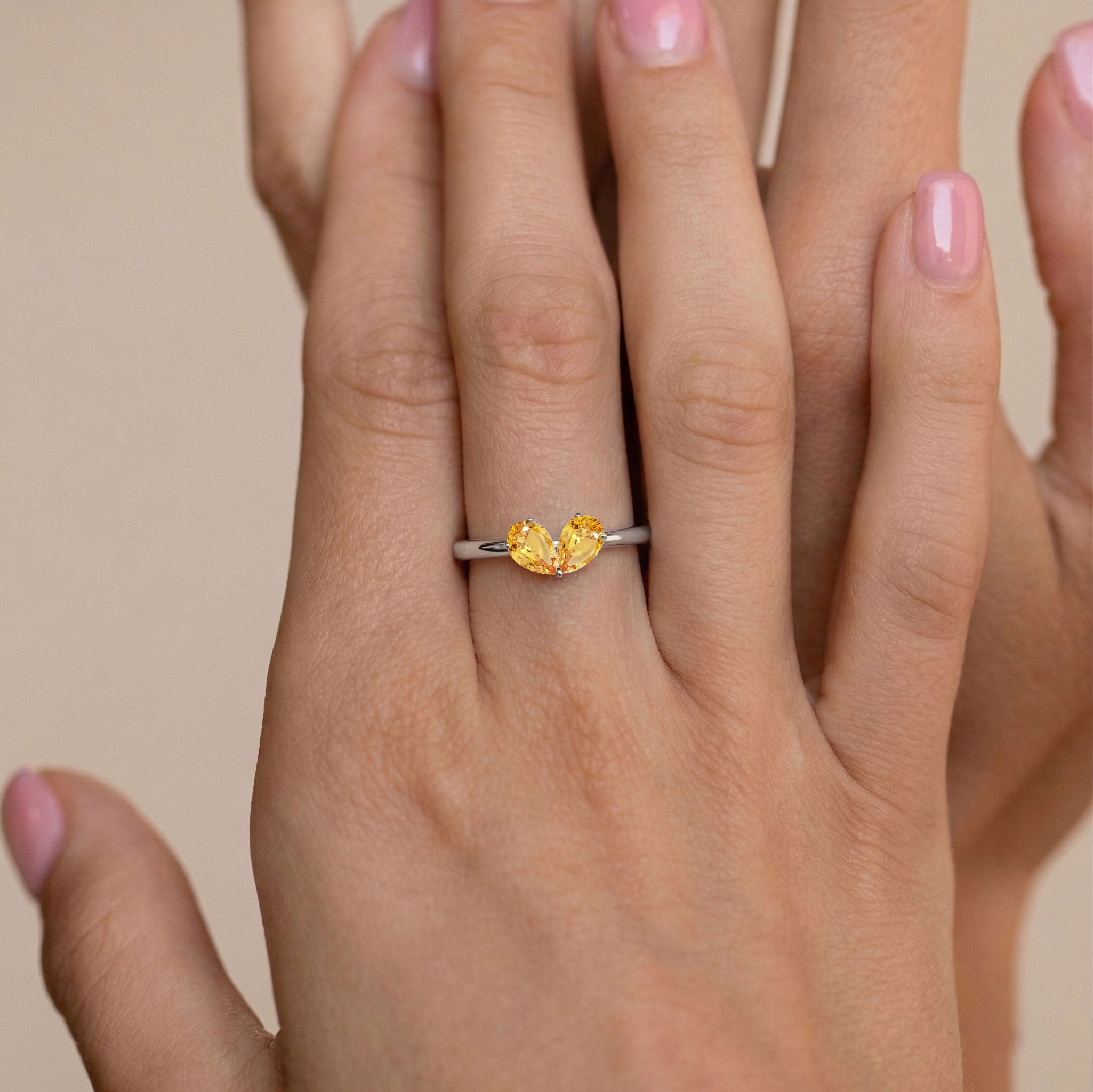 Handmade Citrine Ring, November Birthstone Jewelry, Pear Gemstone Ring, Sterling Silver Band, Anniversary Gift, Women's Ring, Jewelry Gift