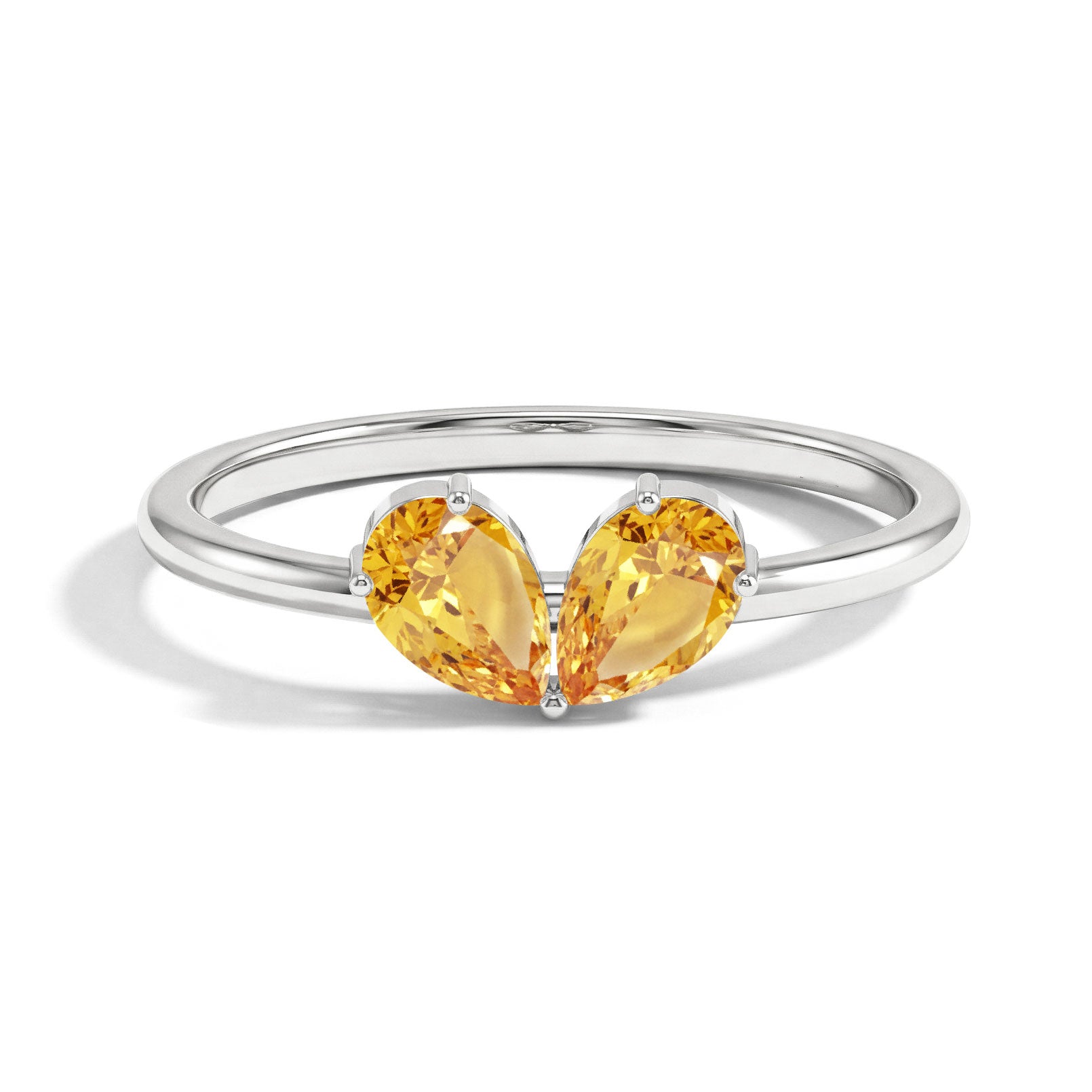 Natural Citrine Ring, November Birthstone Ring, Pear Cut Citrine Jewelry, Sterling Silver Ring, Handmade Women's Ring, Gift for Her, Fine Jewelry