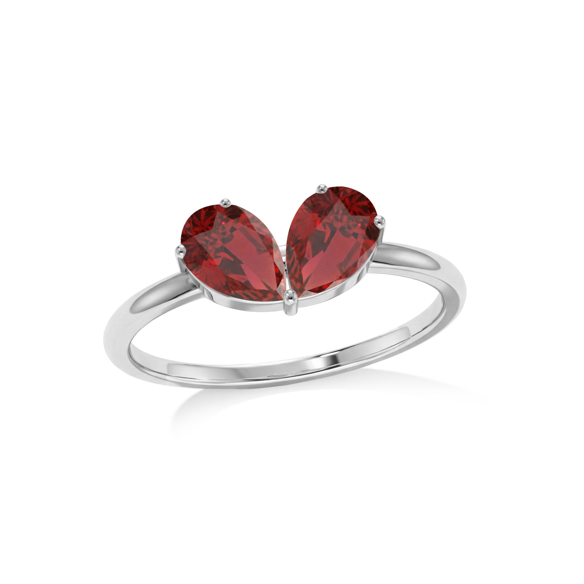 Garnet Fine Jewelry Ring, Pear Shape Gemstone Ring, Sterling Silver Jewelry, Handmade Ring, Bridal Jewelry, Elegant Gift, Women's Ring