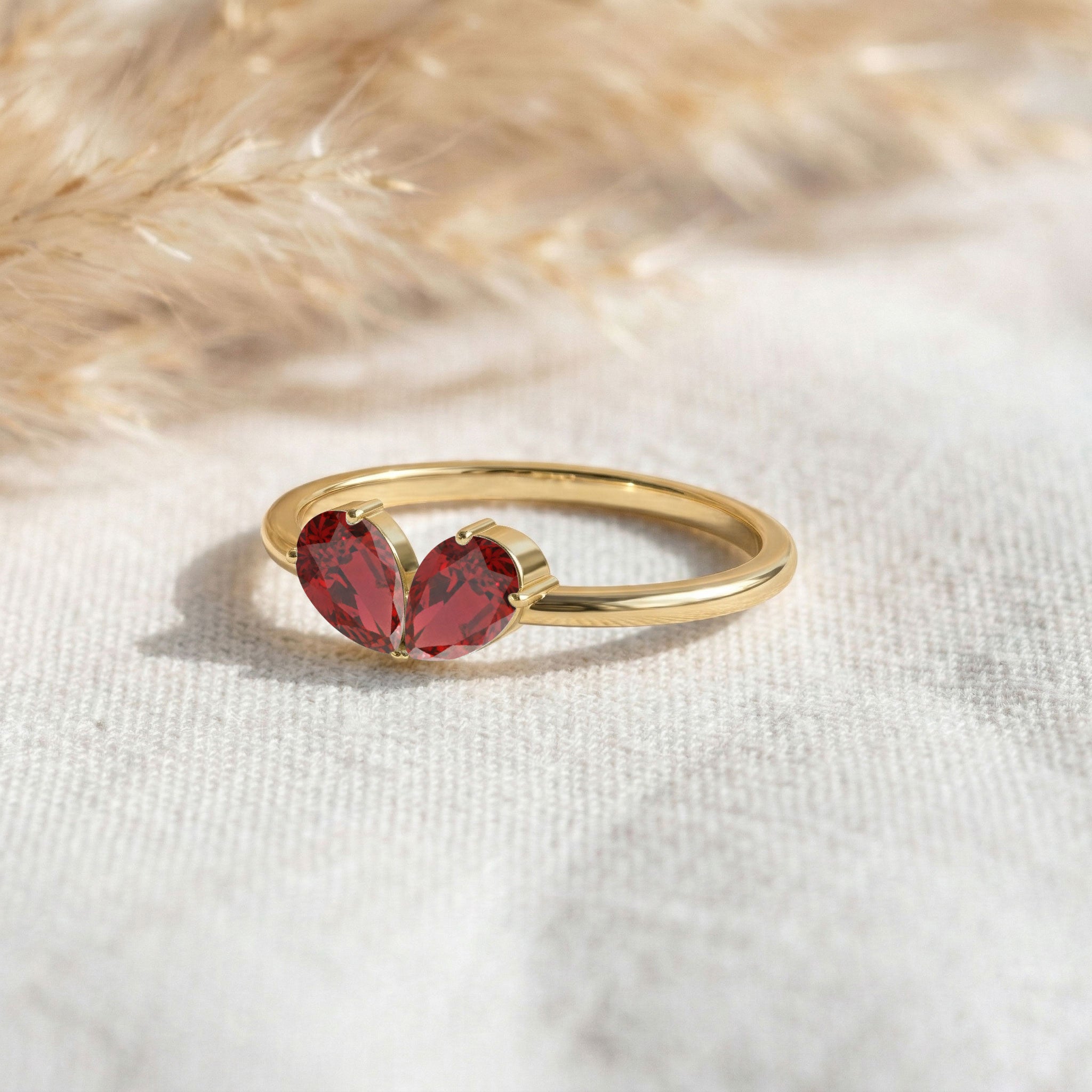 Garnet Statement Ring, Pear Cut Ring, Handmade Sterling Silver Jewelry, Women's Fine Jewelry, Luxury Ring, Birthday Gift, Gemstone Jewelry