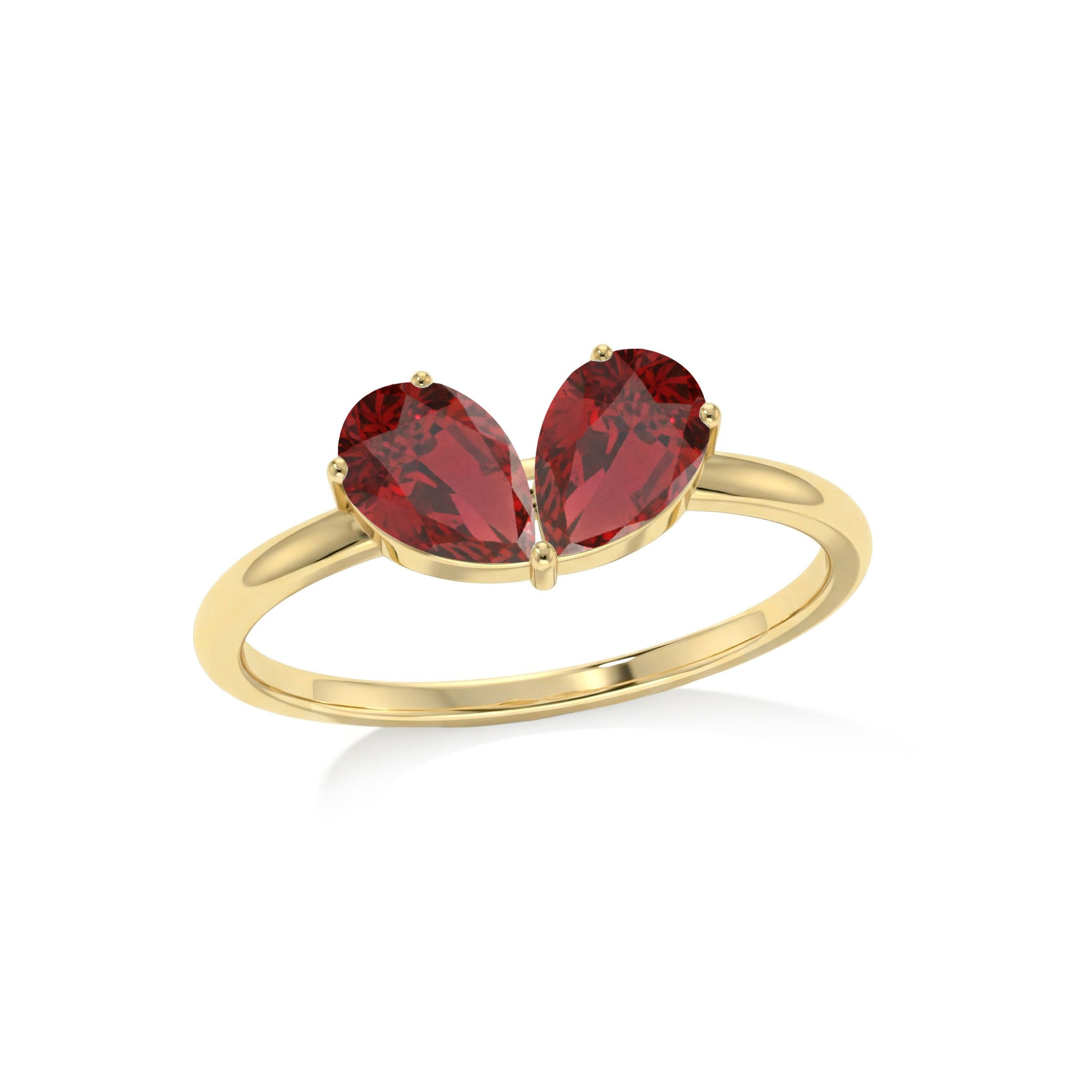 Pear Cut Garnet Jewelry, Natural Gemstone Ring, Sterling Silver Ring, Women's Gift, Dainty Ring, Handmade Fine Jewelry, Anniversary Gift