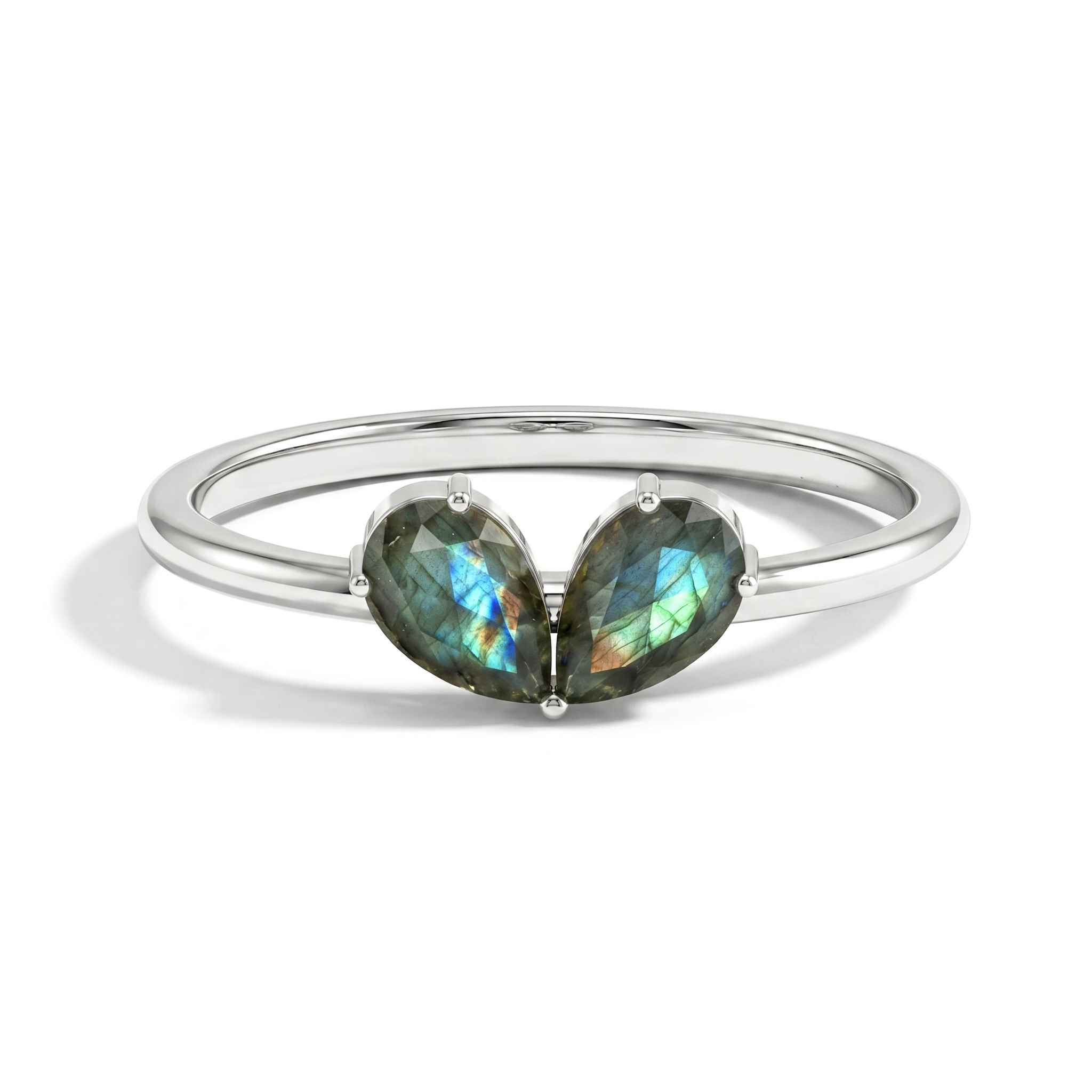 Natural Labradorite Ring, Blue Flash Labradorite, Pear Cut Ring, 925 Sterling Silver Ring, Handmade Jewelry, Ring for Women, Gift for Her