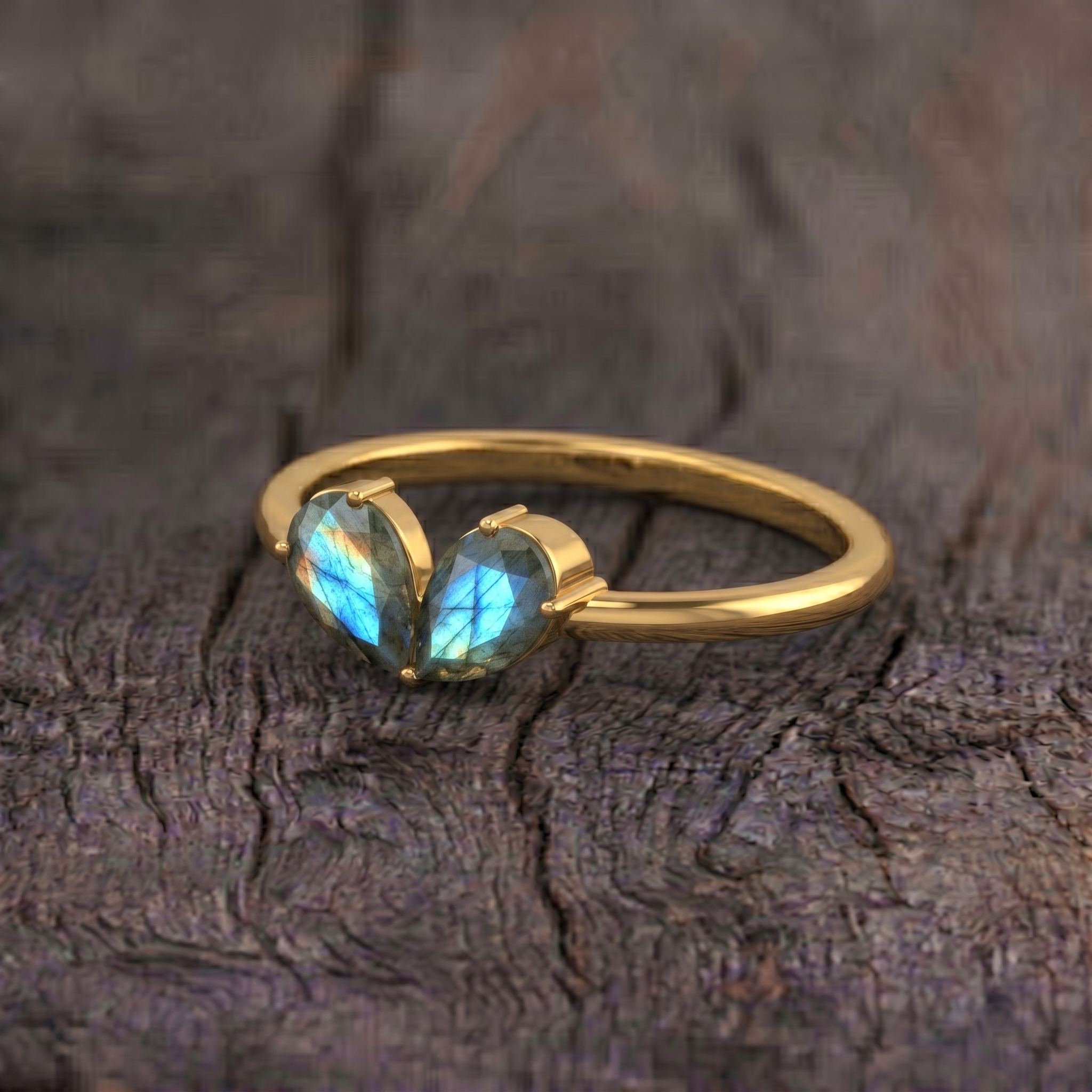 Blue Flash Labradorite Jewelry, Pear Cut Sterling Silver Ring, Handmade Gemstone Ring, Women's Fine Jewelry, Anniversary Ring, Luxury Ring, Gift for Her