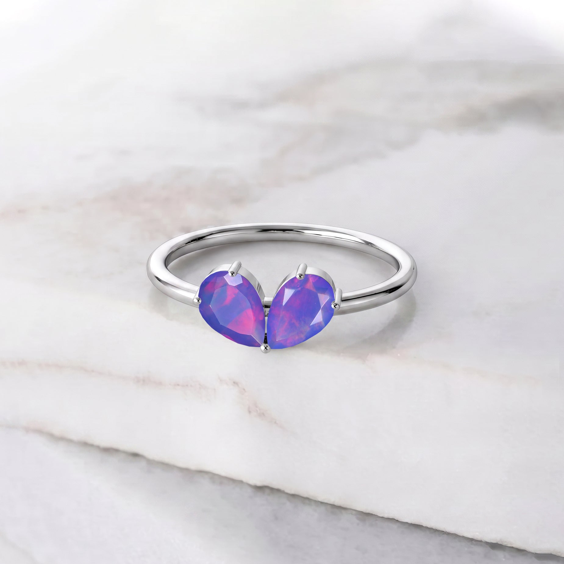 Natural Lavender Gemstone Ring, Pear Cut Ring, Handmade Silver Jewelry, Gold Filled Ring, Fashion Jewelry, Fine Jewelry, Anniversary Gift