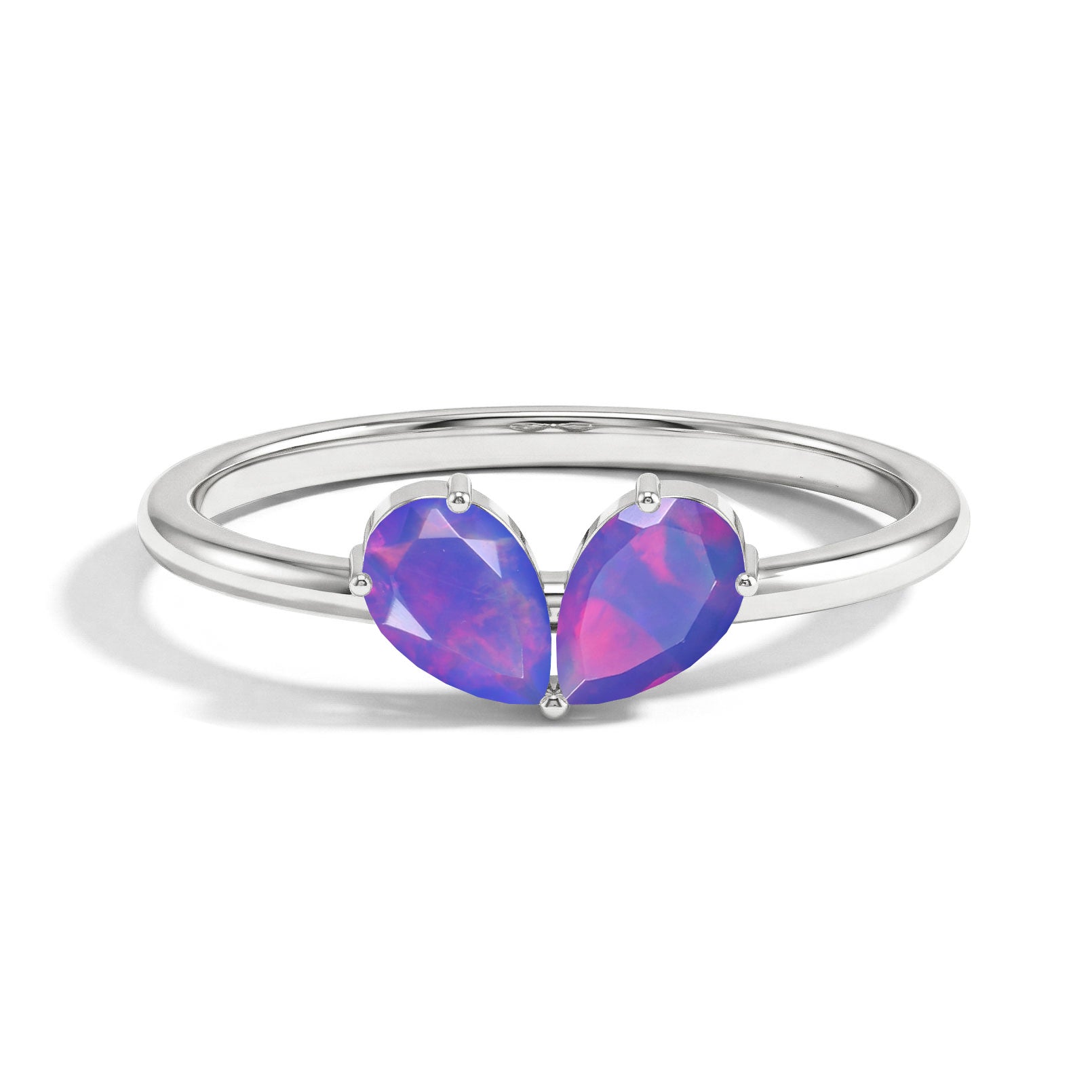 Natural Lavender Opal Pear Ring, Handmade Gemstone Ring, 925 Sterling Silver Ring, Yellow Gold Filled Ring, Promise Ring, Women's Jewelry, Gift for Her