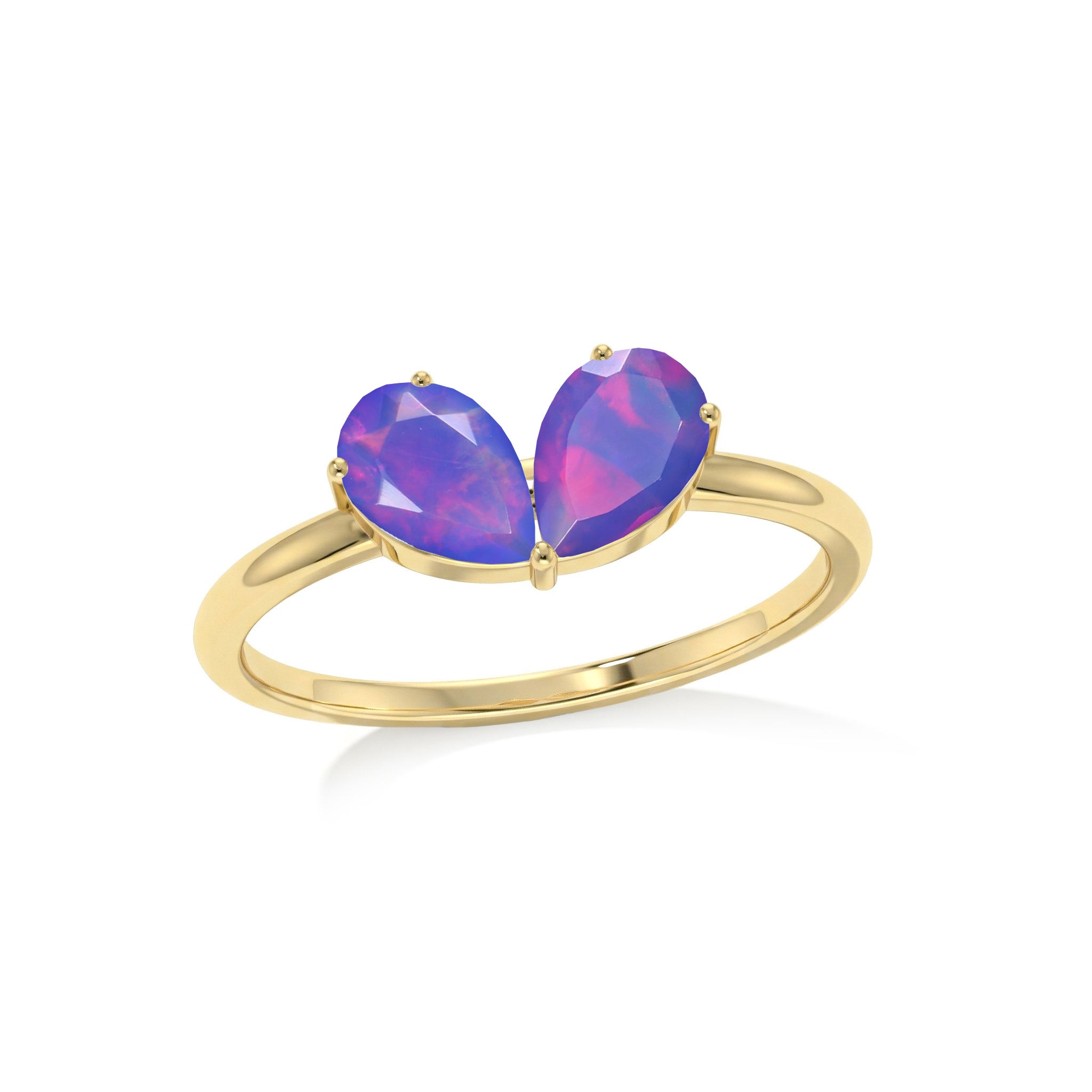 Lavender Gemstone Ring for Women, Pear Stone Ring, Sterling Silver Handmade Ring, Gold Filled Ring, Bridal Jewelry, Gift for Mom, Fine Jewelry