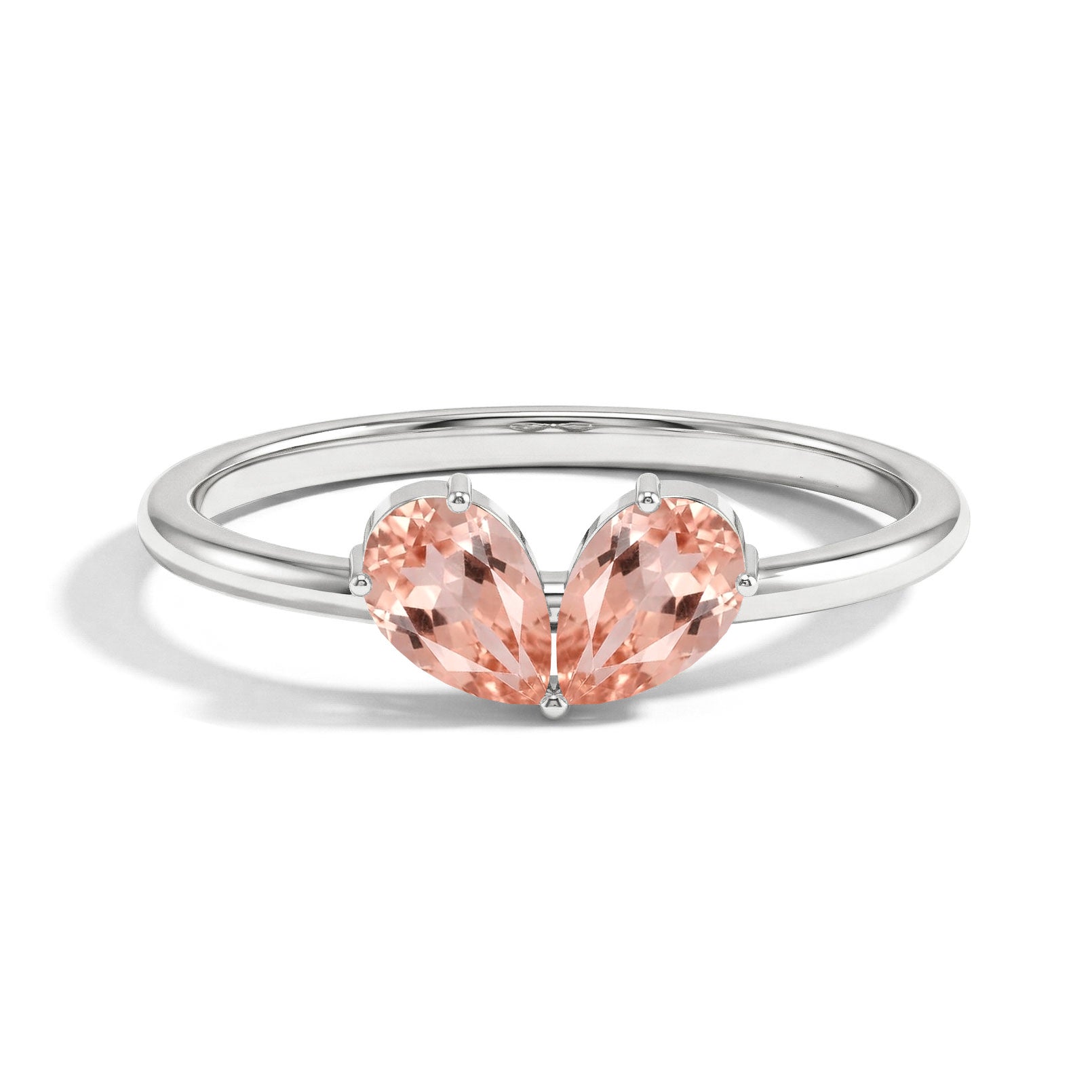 Lab Morganite Pear Ring, Morganite Ring for Women, 925 Sterling Silver Ring, Handmade Gemstone Ring, Gift for Her, Fine Jewelry, Elegant Ring